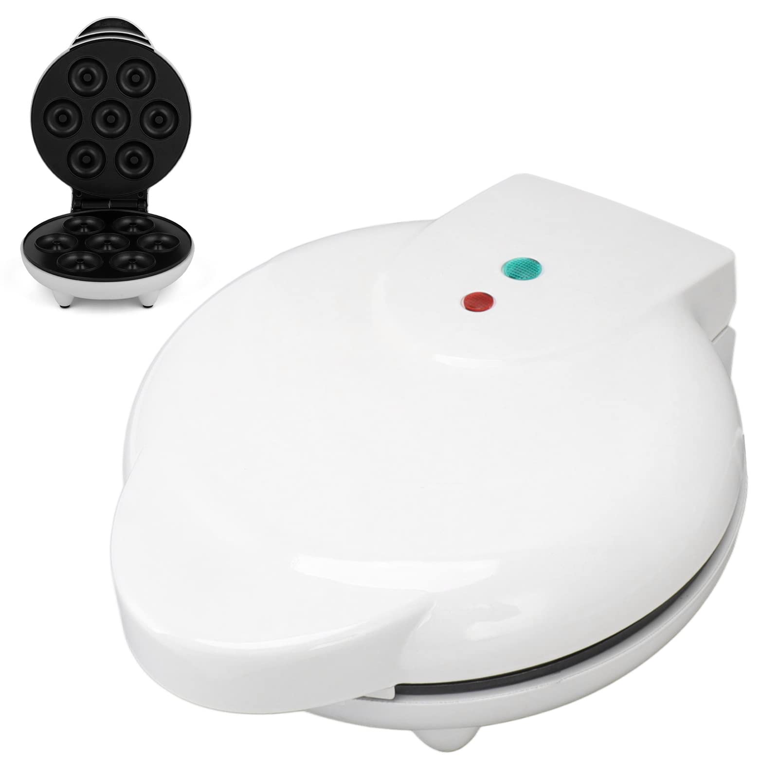 Luqeeg Mini Donut Maker Machine - Electric Non-Stick Donut Baker with Baking Pan for Homemade Breakfast Donuts | Perfect for Family Breakfast, Kids Snacks & Party Desserts
