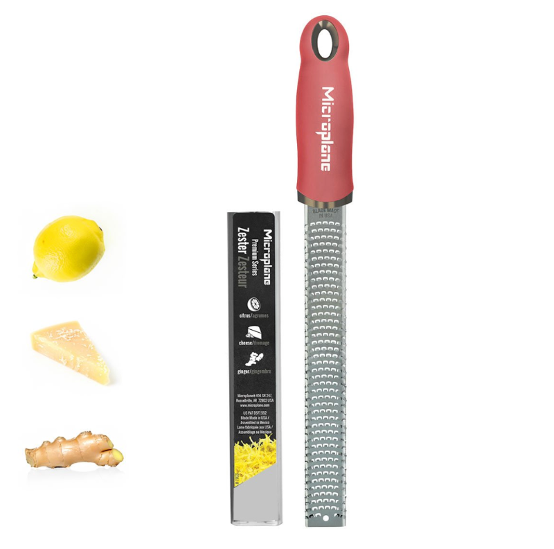 Premium Stainless Steel Zester & Grater Set - Lipstick Pink Kitchen Gadget for Grating Cheese, Zesting Citrus, and Shaving Chocolate | Perfect for Baking, Cooking & Garnishing