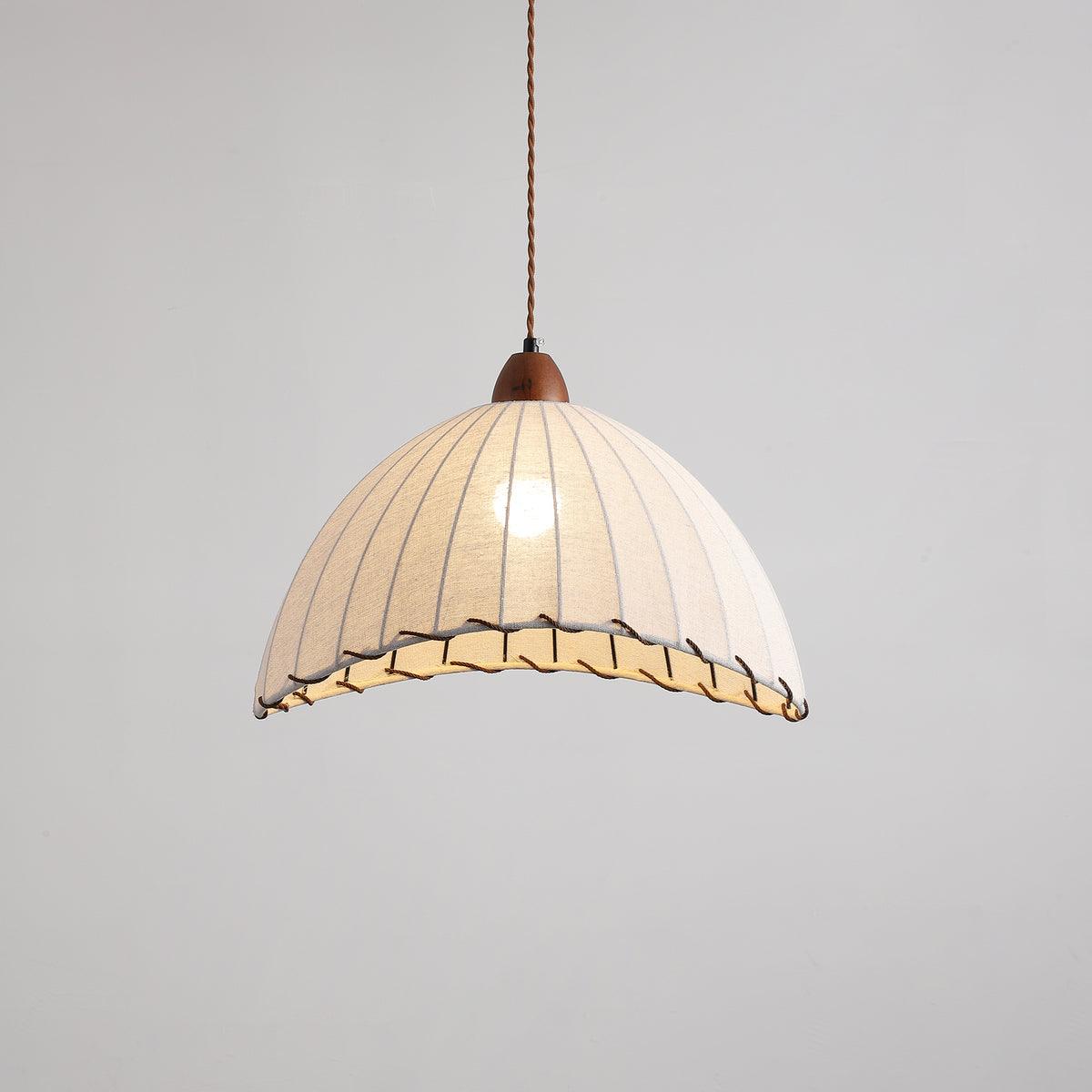 Modern Fabric Pendant Lamp - Handwoven Rattan Hanging Light for Dining Room, Bedroom, Living Room & Kitchen | Boho Chic Ceiling Fixture with Warm Ambient Lighting