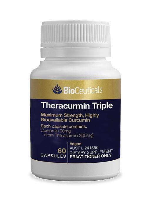 BioCeuticals Theracurmin Triple Strength Turmeric Supplement - 120 Capsules | Enhanced Absorption Curcumin for Joint & Muscle Support | Daily Wellness & Anti-Inflammatory Aid