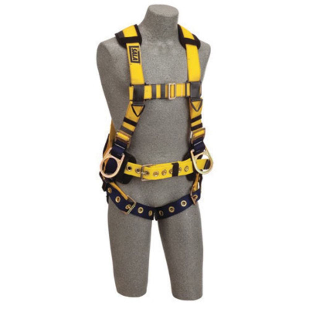 3M DBI SALA ExoFit No Tangle Full Body Harness - Iron Worker Safety Vest with Back/Side D-Rings, Adjustable Leg Straps & Support Belt - OSHA Compliant Fall Protection Gear for Construction, Roofing & Industrial Work
