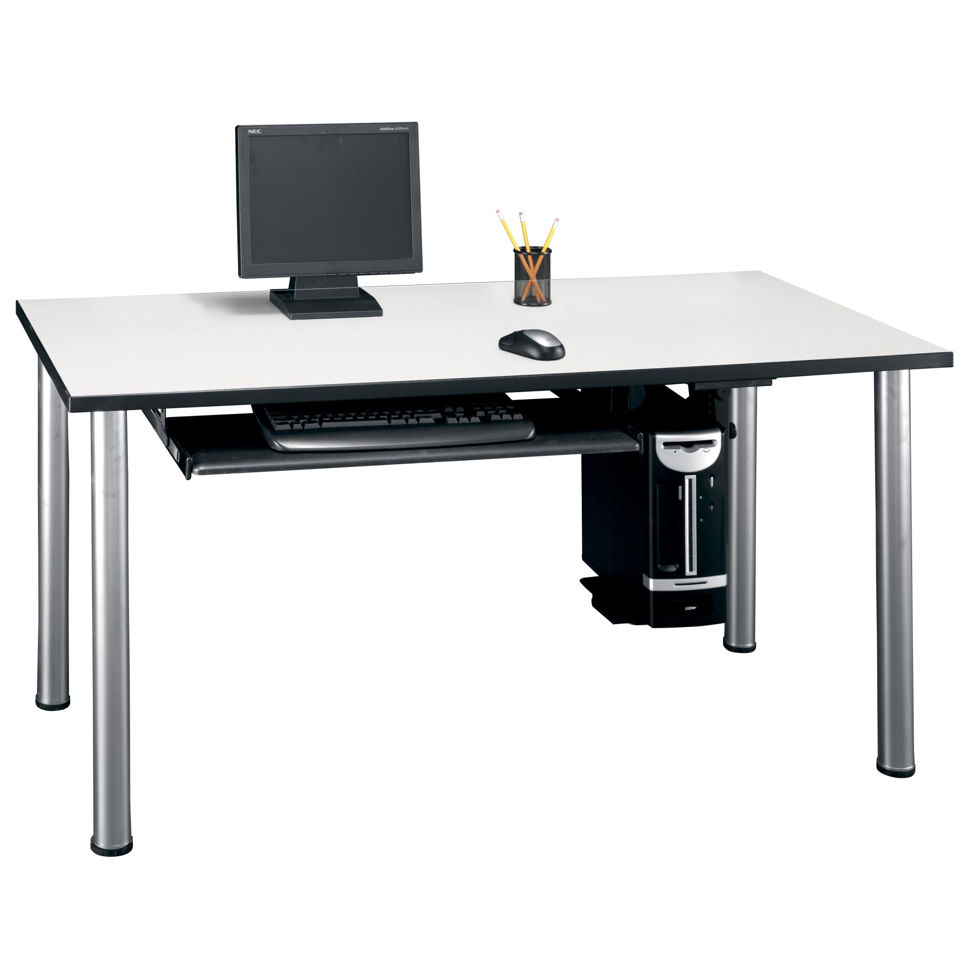 Bush Business Furniture Universal Keyboard Shelf - Adjustable Ergonomic Under Desk Tray for Home & Office, Black | Space-Saving Desk Accessory for Computer Workstations & Standing Desks