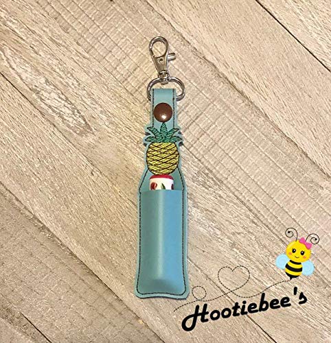 Pineapple-Shaped Hand Sanitizer & Lip Balm Holder - Cute Keychain for Purse, Backpack, Gym Bag - Perfect for Travel, Office, School, and Everyday Use