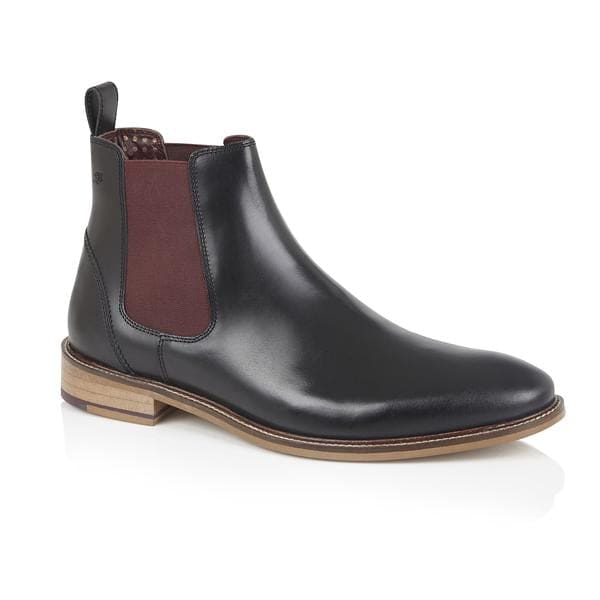 London Brogues Hamilton Chelsea Black Men's Boots - Stylish Leather Ankle Boots for Men | Perfect for Office, Formal Events & Everyday Wear
