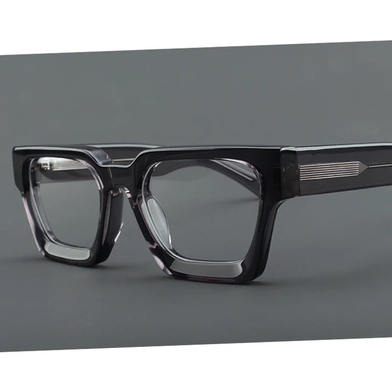 Brightzone Unisex Full Rim Square Thick Acetate Eyeglasses 1439 - Stylish & Durable Frames for Men & Women - Perfect for Reading, Work, and Everyday Fashion