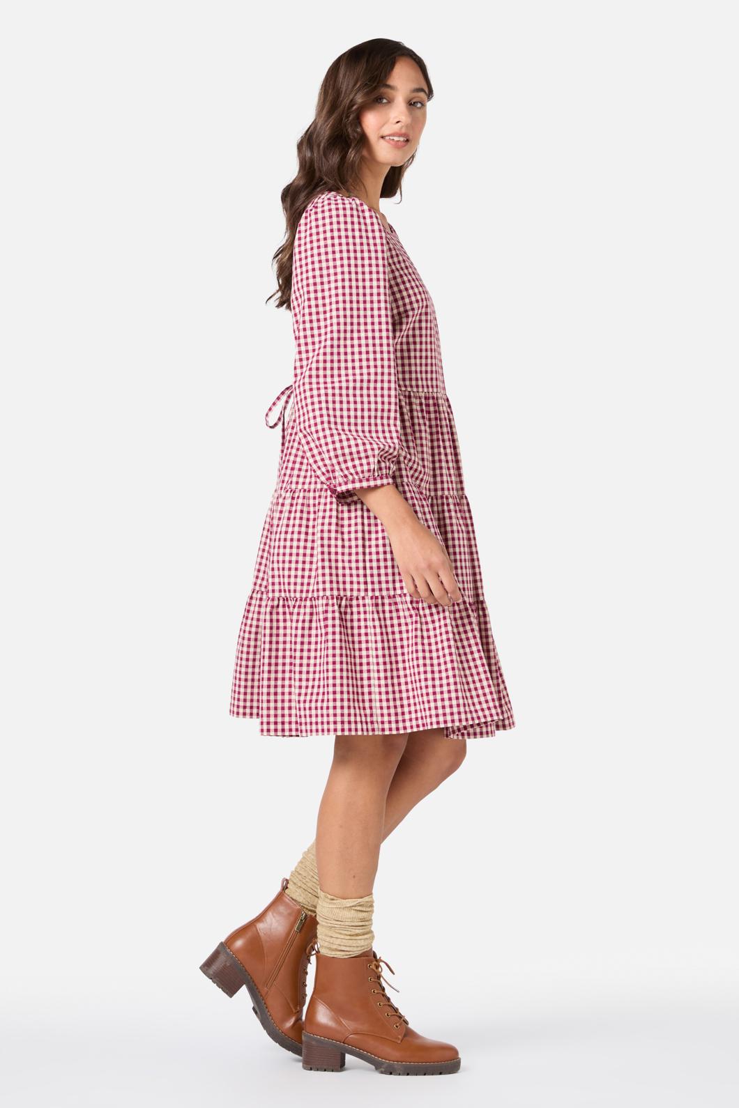 Renae Women's Checkered Smock Dress - Casual Flowy A-Line Tunic for Spring & Summer | Perfect for Office, Brunch, and Weekend Outings