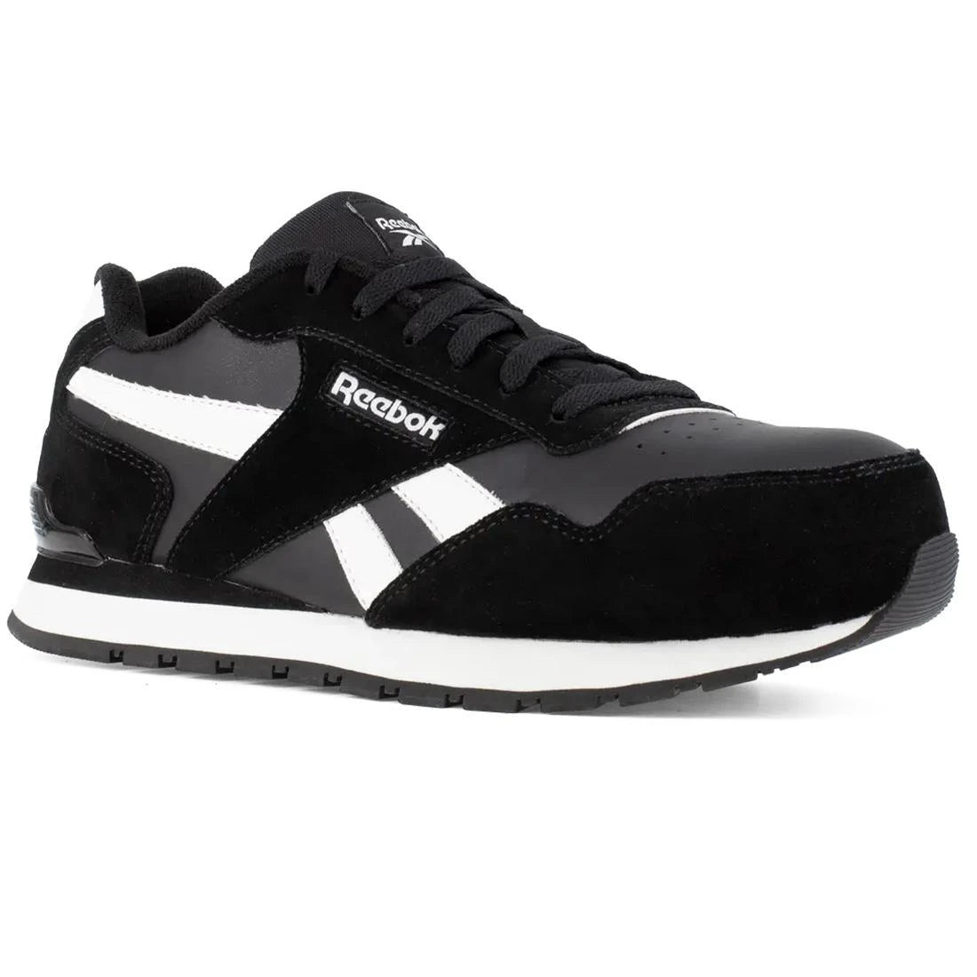 Harman Composite Toe Athletic Work Shoes for Men - Lightweight Safety Shoes, Black/White - Perfect for Construction, Warehouse & Industrial Work
