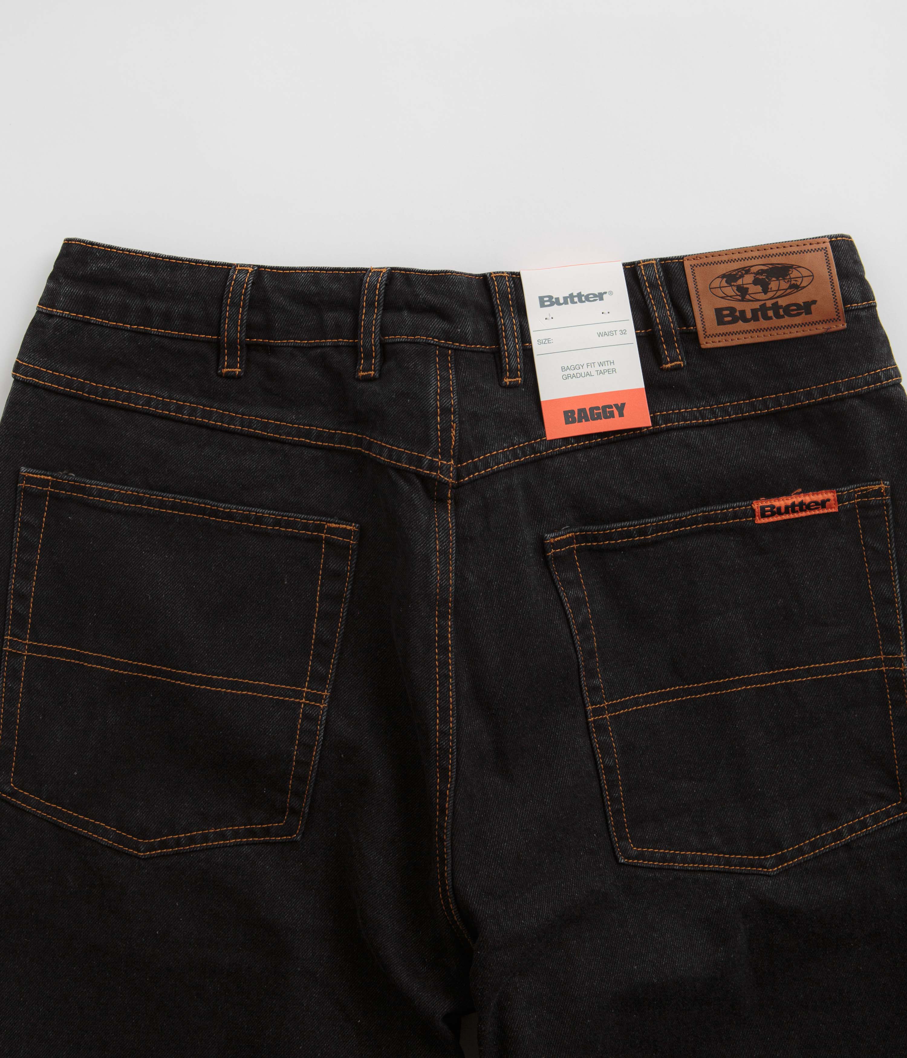 Butter Goods Baggy Jeans for Men - Washed Black Denim Pants | Comfortable Loose Fit Streetwear Jeans for Casual Wear & Hip Hop Fashion