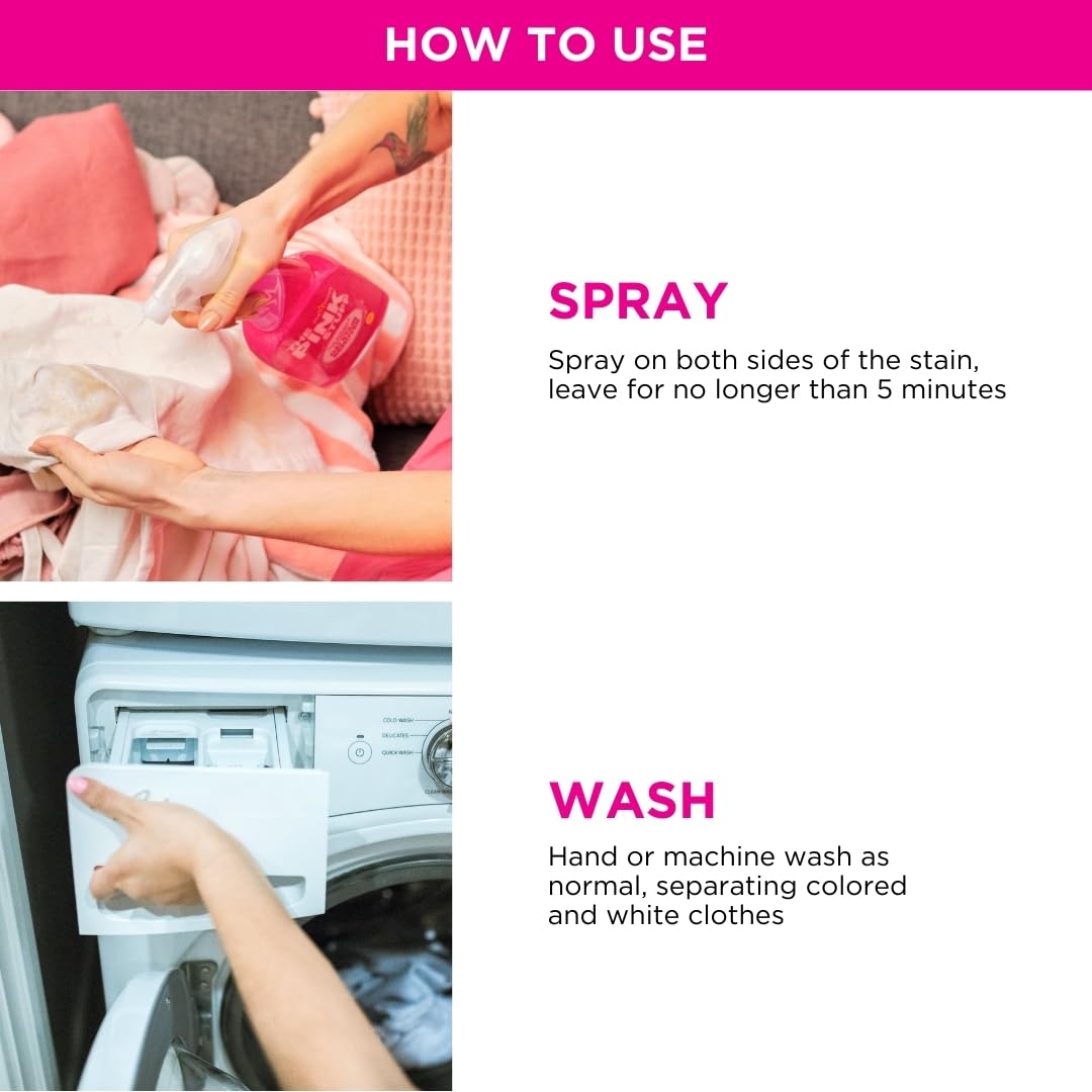 Stardrops The Pink Stuff Miracle Laundry Oxi Stain Remover Spray 500ml | Powerful Stain Removal for Clothes, Upholstery & Carpets | Ideal for Laundry, Home Cleaning & Tough Stain Treatment