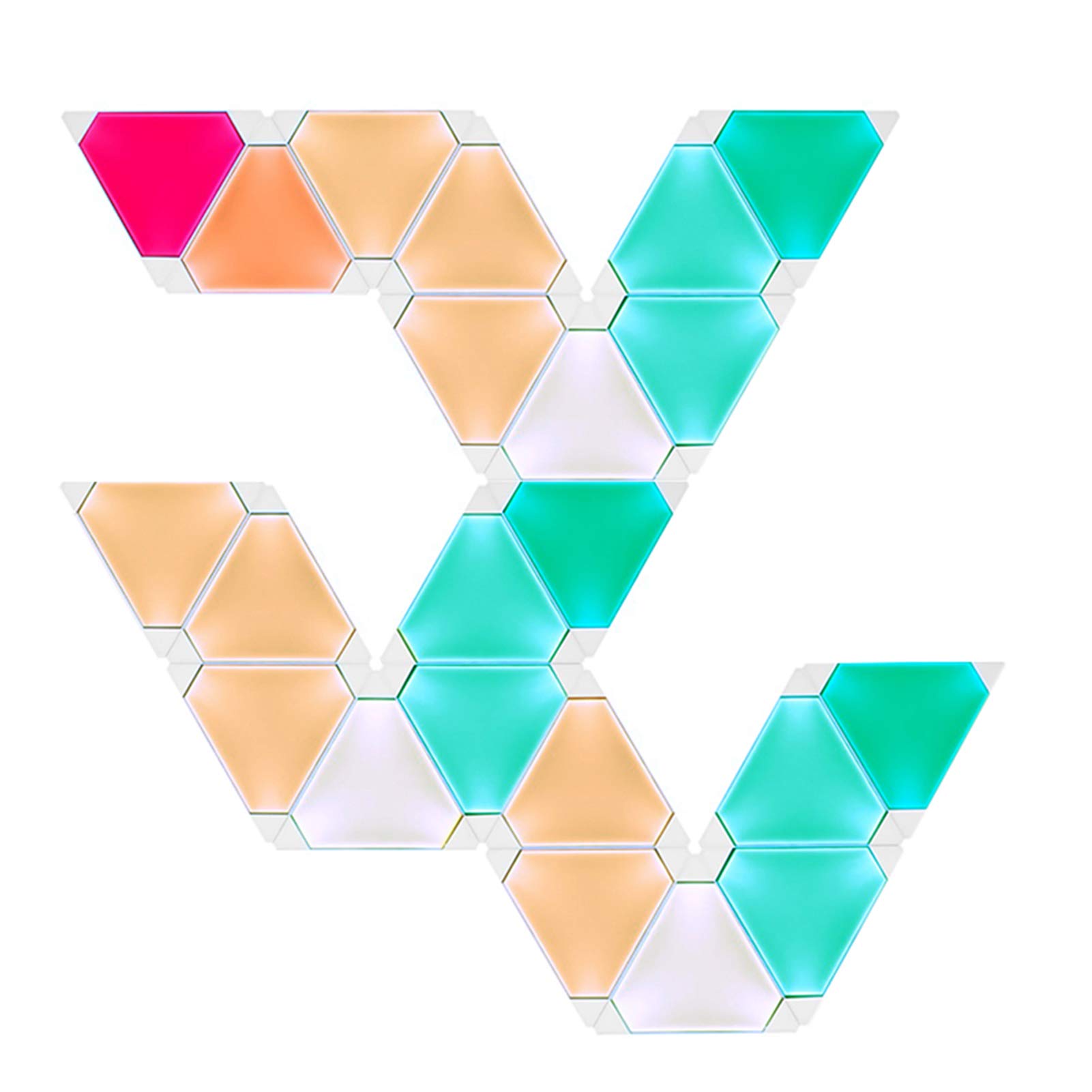RGB LED Wall Light Panels - Smart Modular DIY Triangle Night Light with 9-Piece Geometry Splicing Kit | Bedroom Decor, Gaming Room Lighting, Party Atmosphere