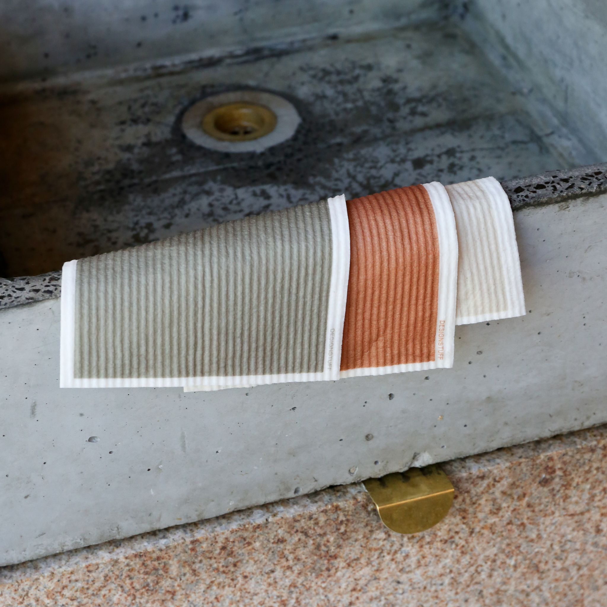 Eco-Friendly Compostable Dishcloths - 3 Pack, Sand/Cinnamon/Khaki | Sustainable Kitchen Cleaning Cloths for Dishwashing, Countertops & Eco-Conscious Homes