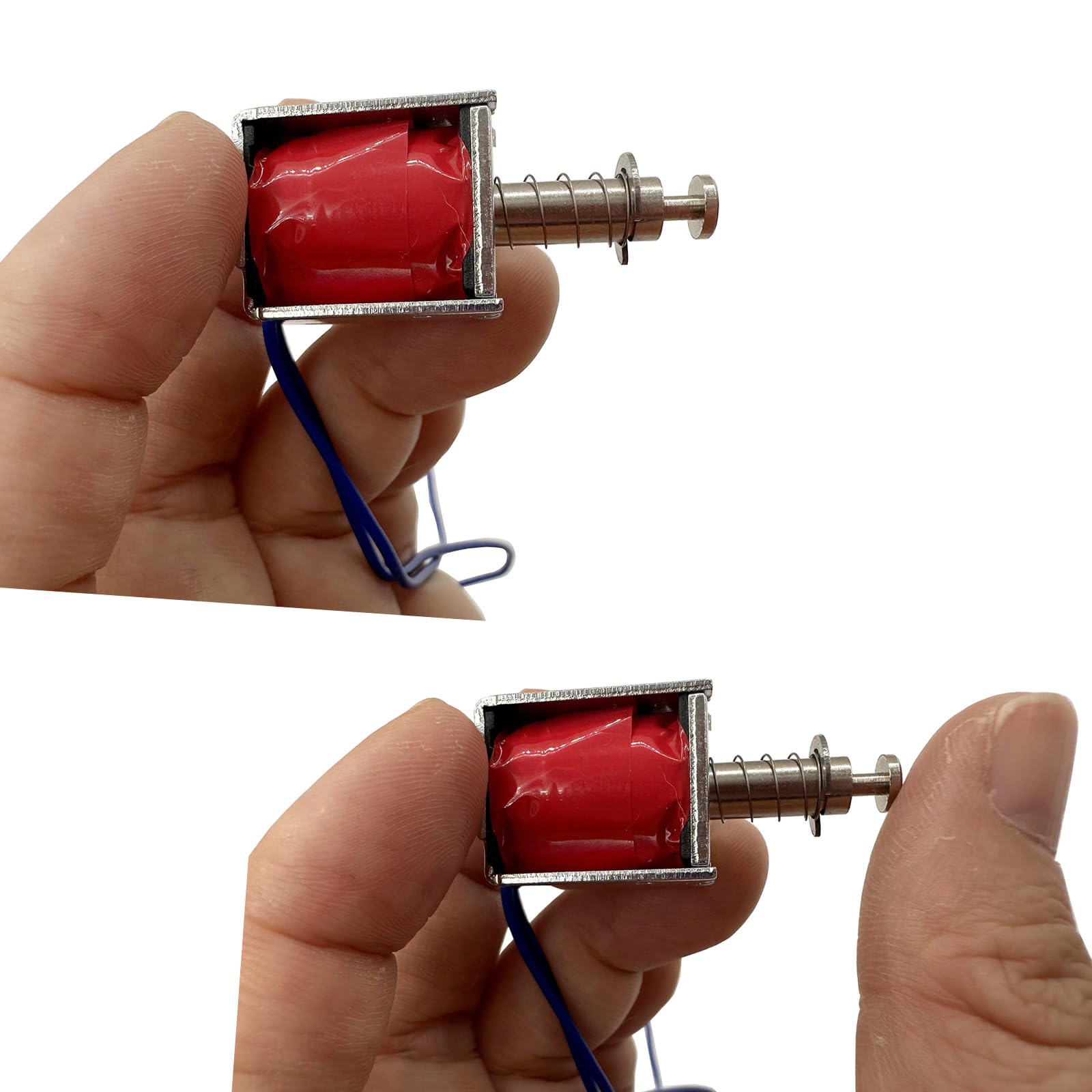2PCS Mini Suction Type Frame Linear DC Solenoid Electromagnet - 5mm Stroke, 6V~12V, 51Ω, Open Frame Push Pull Actuator (0.1~0.21A) for DIY Projects, Robotics, and Small Electronic Devices
