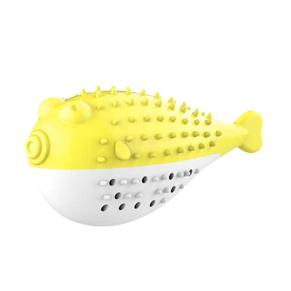 Balacoo Catnip Toys for Kittens - Silicone Fish Chew Toy with Molar Stick for Teeth Cleaning - Interactive Cat Toy for Dental Health & Play (Yellow & White) - Perfect for Indoor Play & Stress Relief