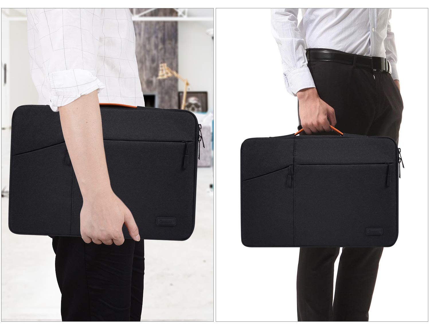 17.3 Inch Laptop Briefcase Bag - Compatible with HP 17, HP Pavilion 17, HP Envy 17T, HP ProBook 17, Dell Inspiron 17, Lenovo IdeaPad L340, Acer Aspire 17, ASUS VivoBook 17 - Durable Laptop Sleeve Case for Work, School & Travel - Black