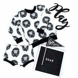Organic Aztec Lion Print Long Sleeve Baby & Kids Cotton Top - Soft & Comfortable for Playtime, School & Family Outings