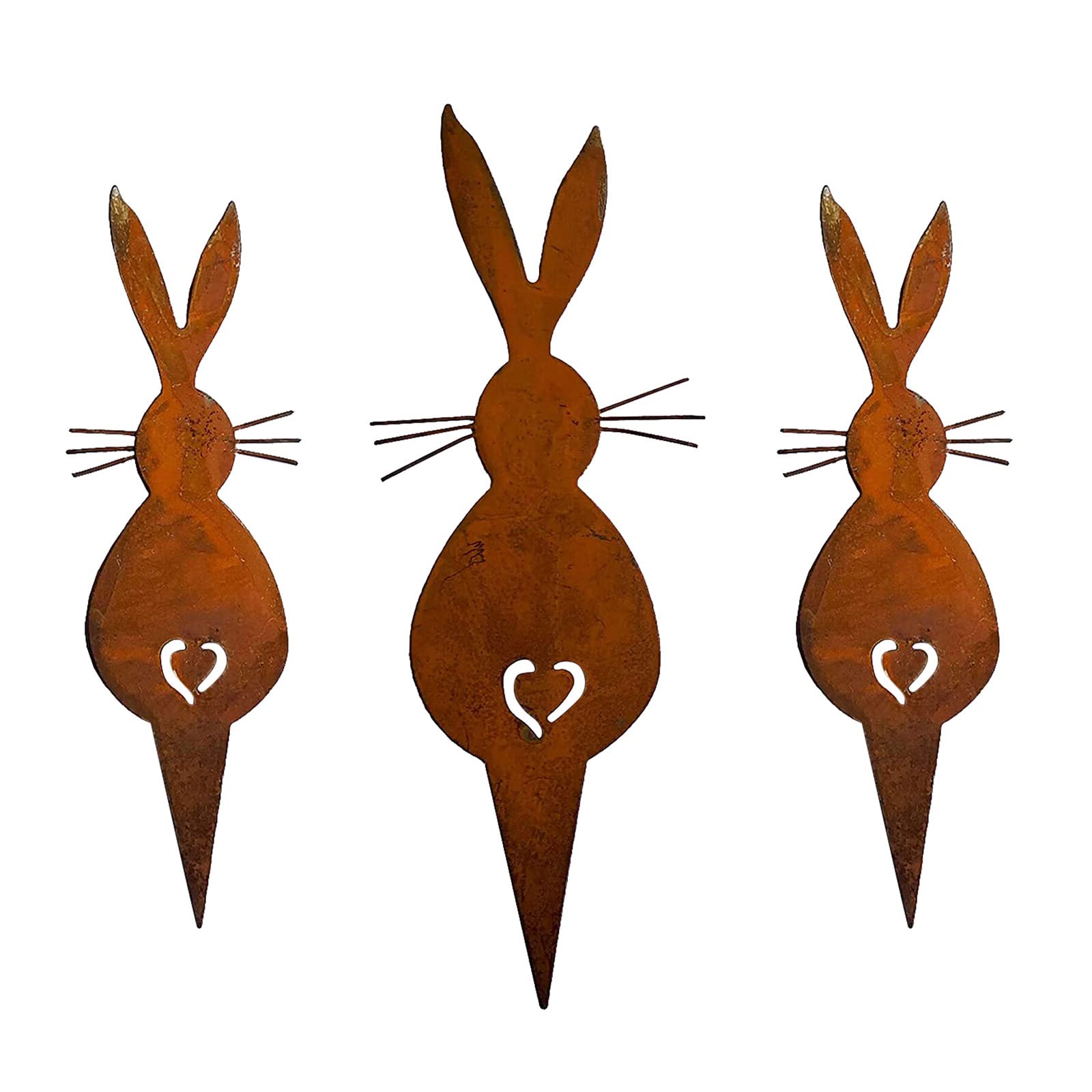 Yiser Metal Bunny Garden Decor - Spring Easter Yard Sign with Card Slot - Outdoor Lawn Decoration for Easter, Spring Gardening & Home Décor
