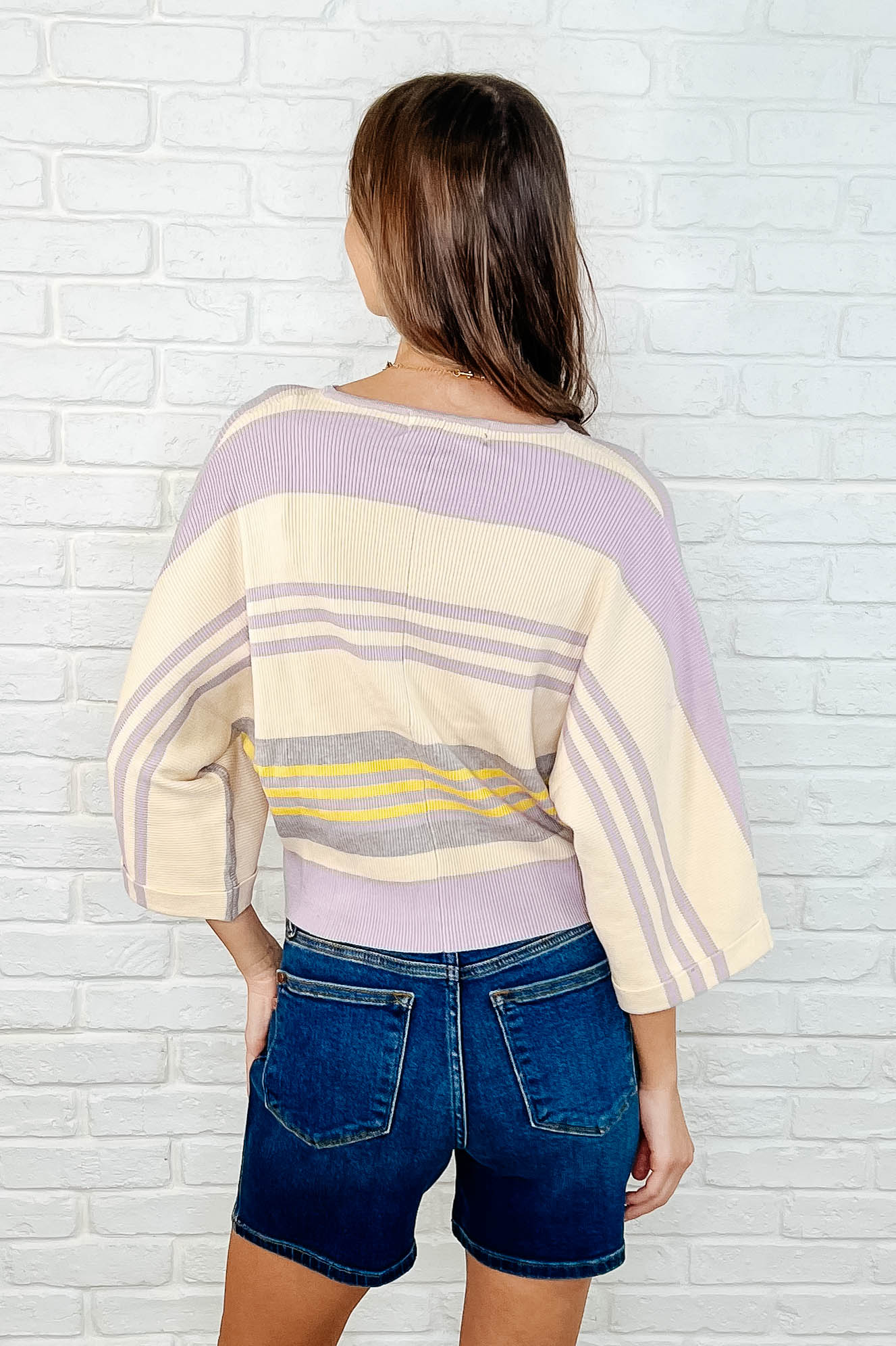 Stylish Striped Dolman Sleeve Top for Women - Comfortable Loose Fit Casual Blouse - Perfect for Office, Date Night & Weekend Outings