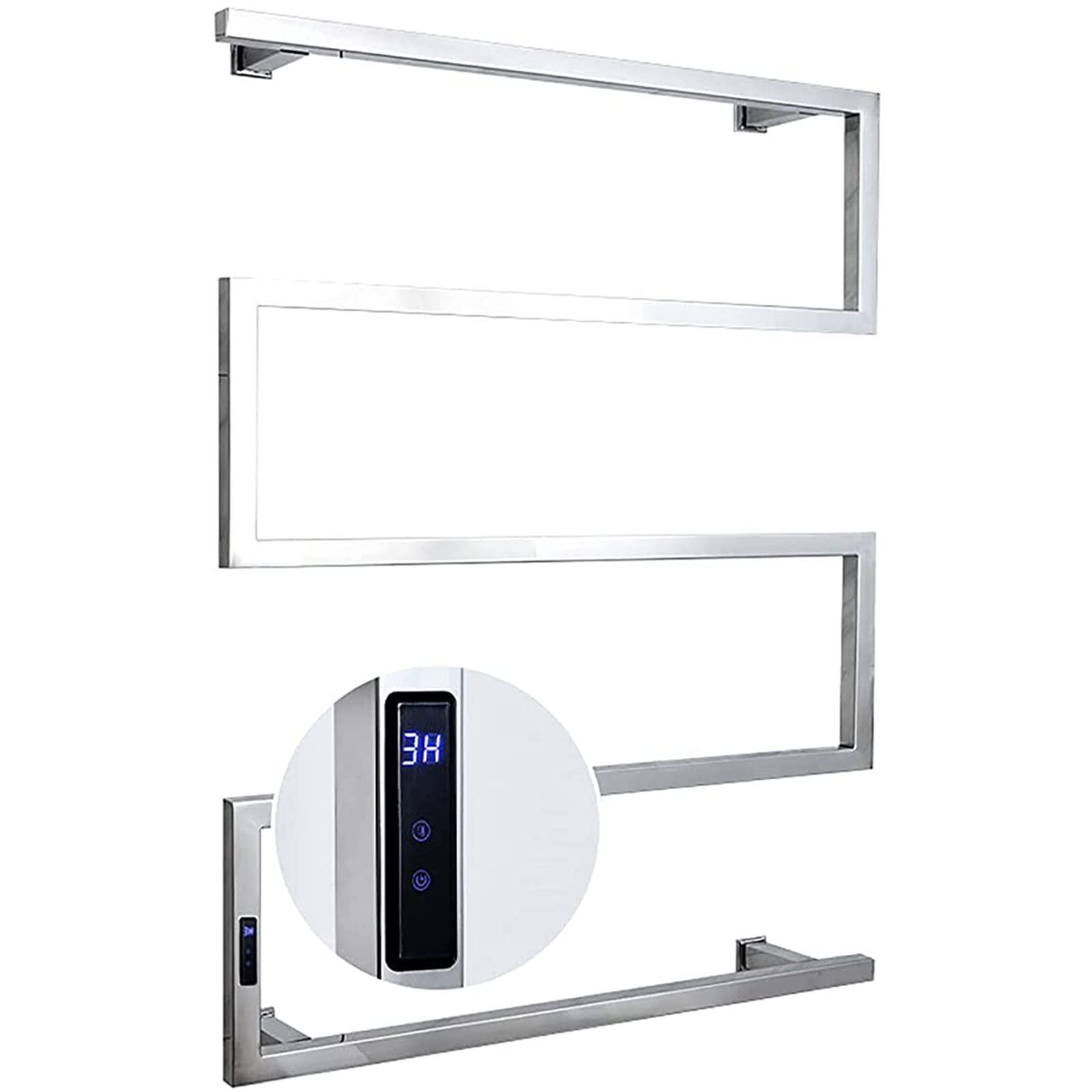 Electric Heated Towel Warmer Rack - 304 Stainless Steel Wall Mounted Bathroom Towel Warmer with Timer | Plug-in & Hardwired Options | Chrome Plating | Fast Drying & Warming for Spa, Hotel & Home Use