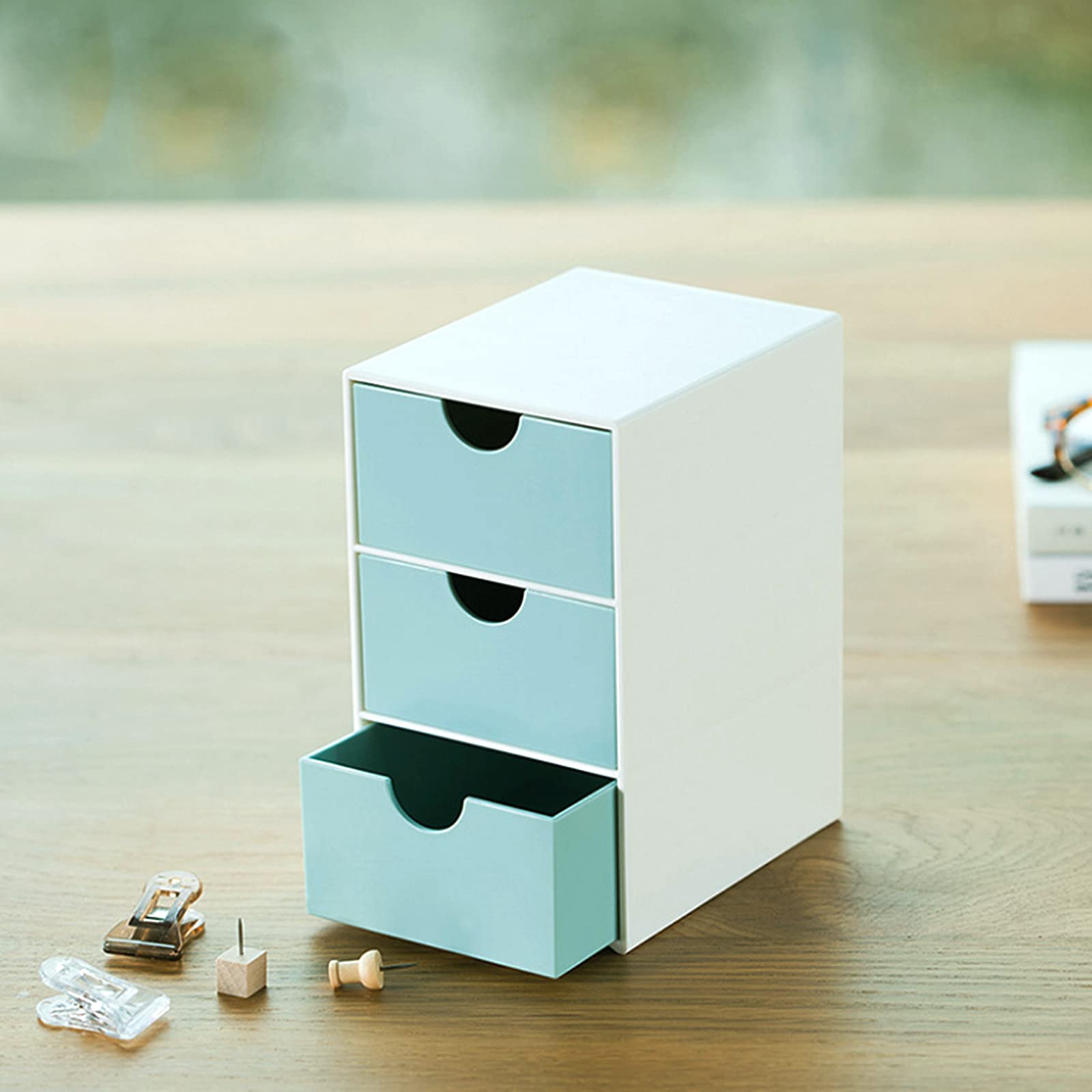 3-Drawer Desktop Storage Organizer - Home & Office Stationery Supplies Organizer with Drawers - Perfect for Desk, Countertop, and Workspace Organization (Ideal for Pens, Paper Clips, Sticky Notes & Office Supplies)