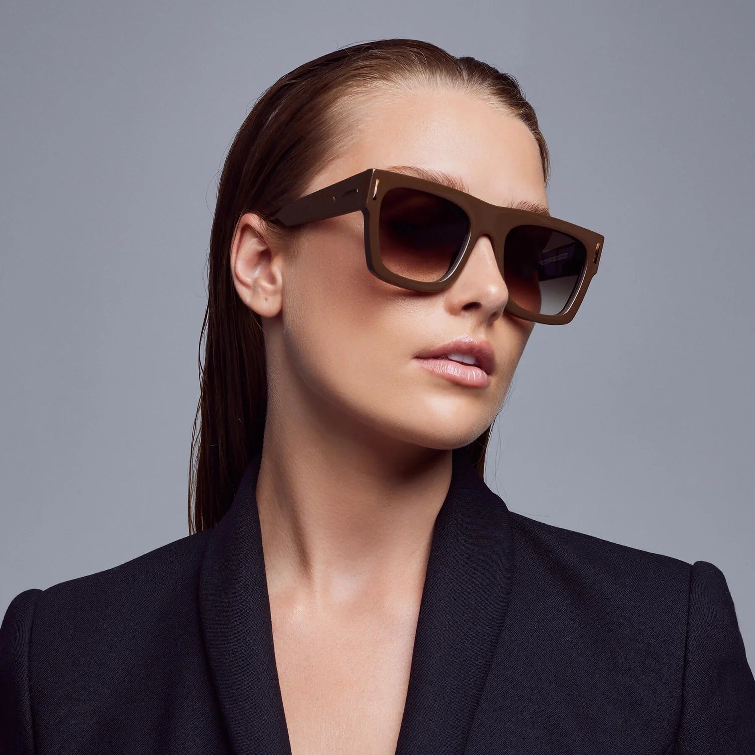 Premium Alta Espresso Sunglasses with Brushed Bronze Metal Frame & Brown Gradient Lenses - Stylish UV Protection for Driving, Outdoor Activities and Fashion