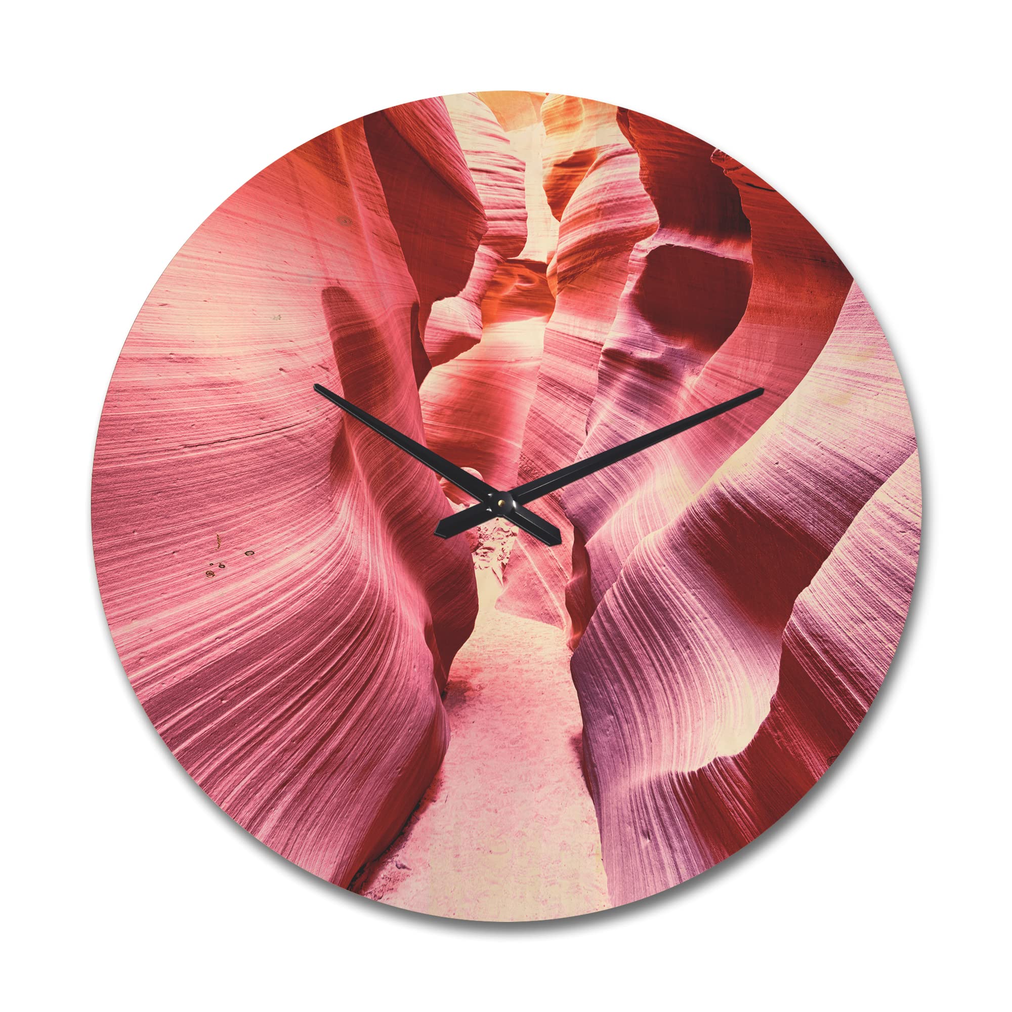 Antelope Canyon Landscape Modern Wood Wall Clock - Large Oversized Decorative Wooden Clock for Living Room, Bedroom & Office Décor | Perfect for Home, Office & Gifts