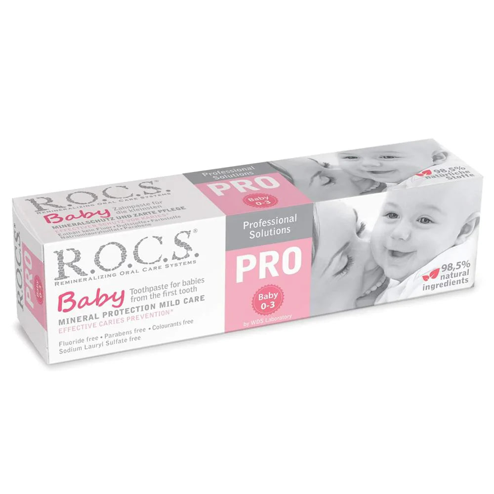 R.O.C.S Baby Toothpaste for Ages 0-3 Years - Mild Mineral Protection Formula | Gentle Dental Care for Infants & Toddlers | Perfect for First Teeth & Sensitive Gums