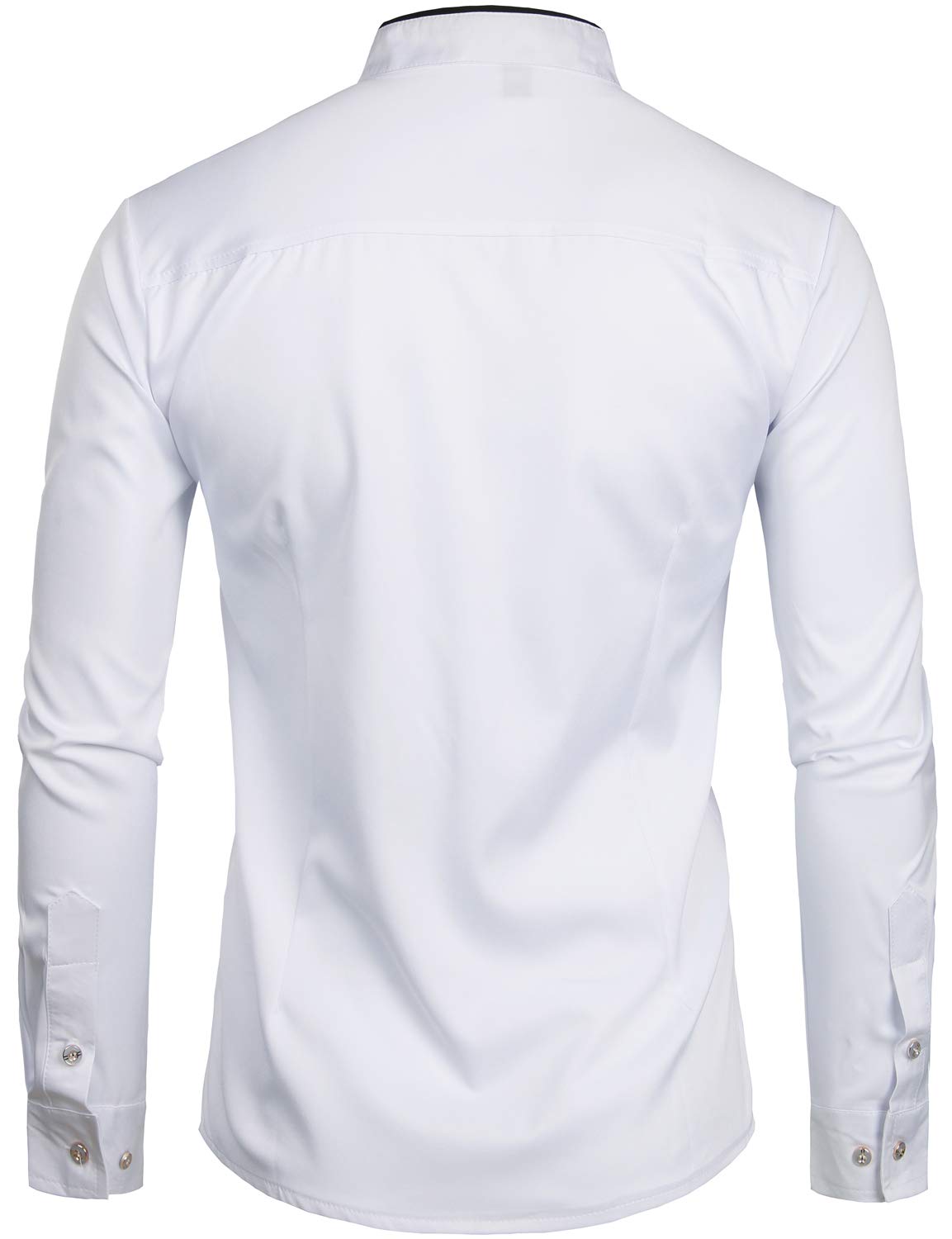 ZEROYAA Men's Slim Fit Long Sleeve Tuxedo Dress Shirt for Prom, Wedding & Formal Events - Elegant Performance Shirt for Groomsmen, Dancers & Special Occasions