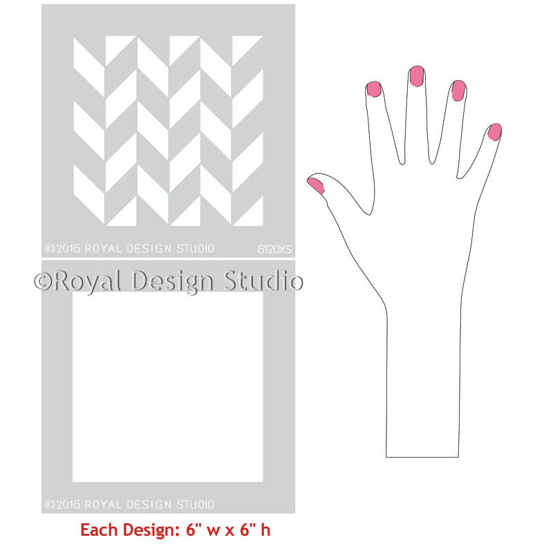 Herringbone Pattern Craft Stencil for DIY Painting, Scrapbooking & Home Decor - Reusable Plastic Template for Walls, Furniture & Fabric Projects