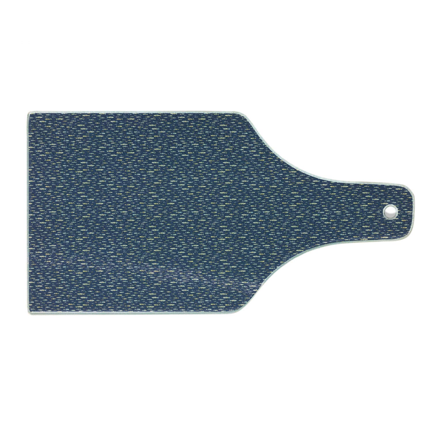 Ambesonne Fish-Shaped Tempered Glass Cutting Board - Decorative Dark Lavender Multicolor Abstract Design for Kitchen & Serving - Perfect for Sushi Preparation, Charcuterie Display and Wine Pairing Entertaining