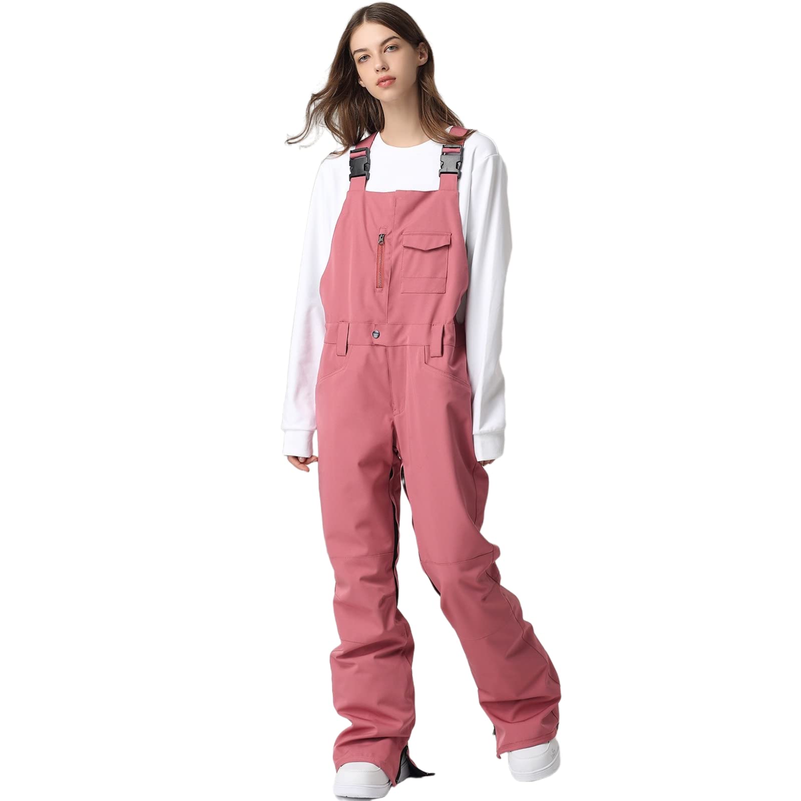 SEARIPE Women's Waterproof Insulated Ski Pants - Adjustable Snow Bib Overalls with Ripstop Fabric for Skiing & Snowboarding | Winter Sports & Outdoor Activities