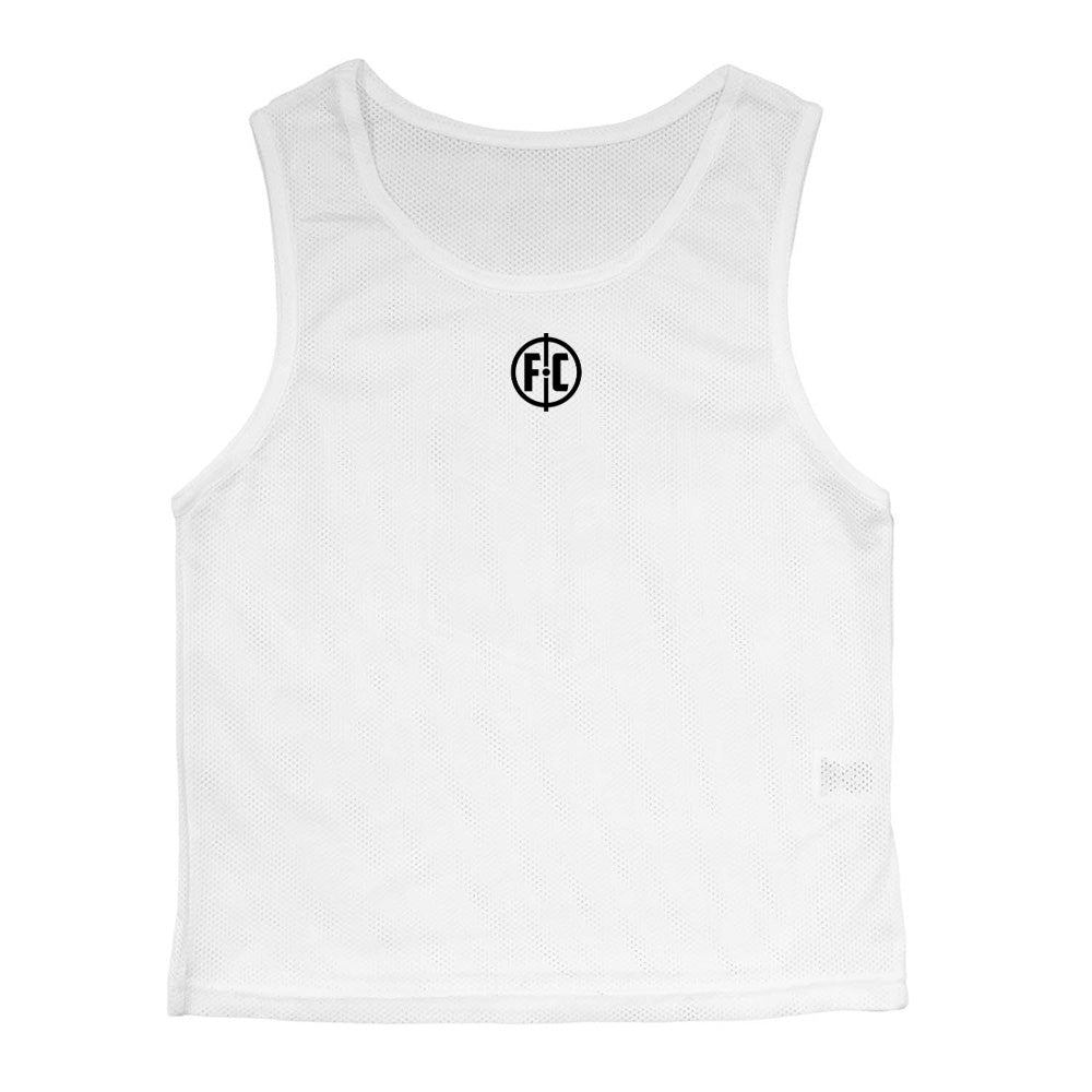 FC Mesh Training Bib - First Kicks Soccer Jersey for Kids (White) - Perfect for Youth Soccer Practice and Games