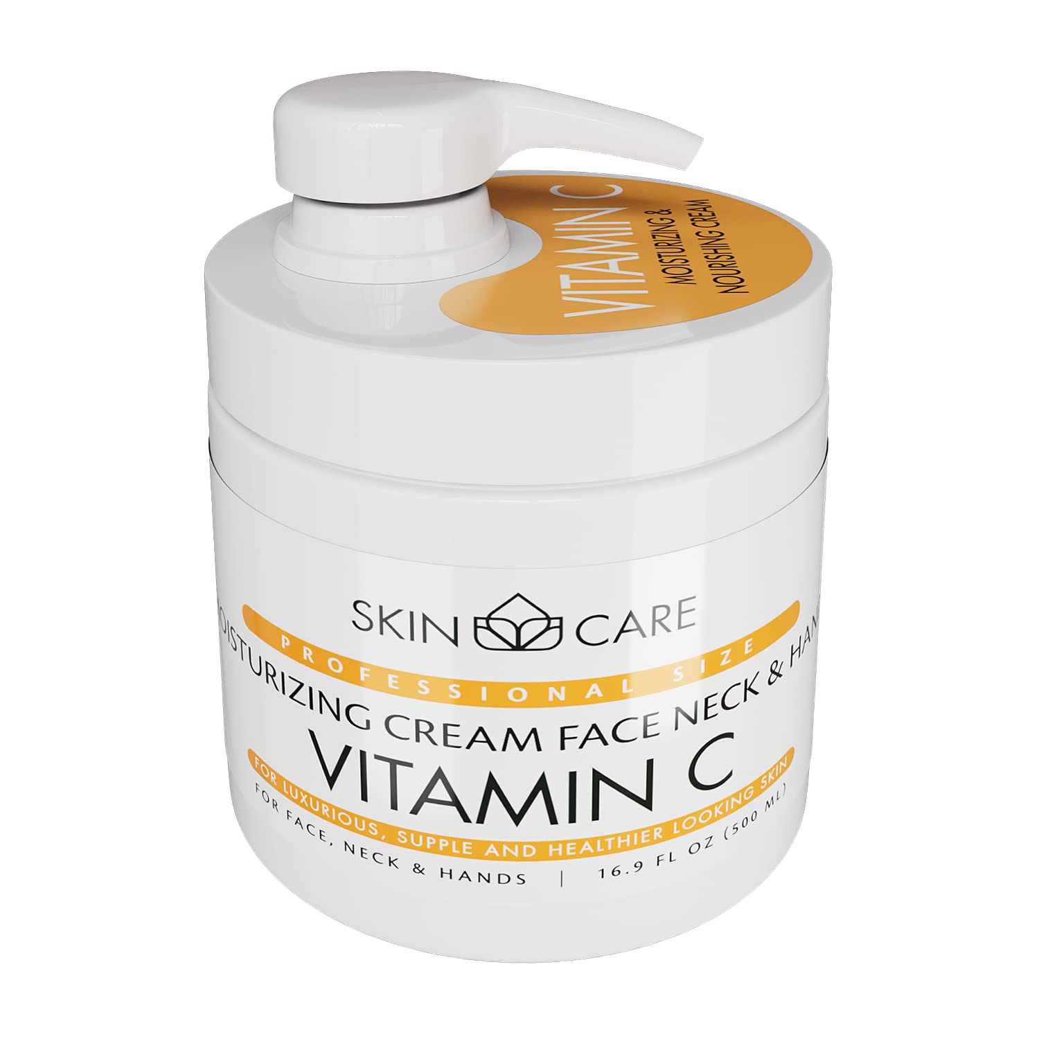 Vitamin C 3-in-1 Moisturizing Face Cream for Wrinkles & Sagging Skin - Anti-Aging Neck & Hand Treatment - Hydrating Daily Lotion for All Skin Types - 16.9 fl oz - Perfect for Morning & Night Skincare Routine