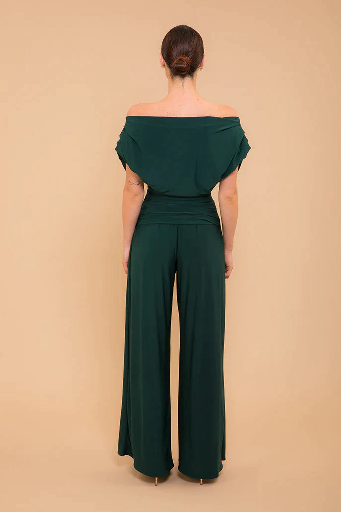 Carbon Jersey Jumpsuit for Women - Forest Green Curve Fit - Stylish & Comfortable One-Piece Outfit for Casual Wear, Work, and Outdoor Activities