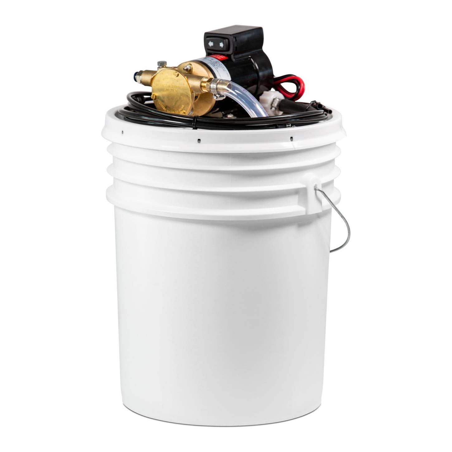 Johnson Pump Oil Change Pump Kit with 8L Pail - Heavy Duty Fluid Extractor for Automotive, Marine & Industrial Use - Perfect for Engine Oil, Hydraulic & Transmission Fluid Changes