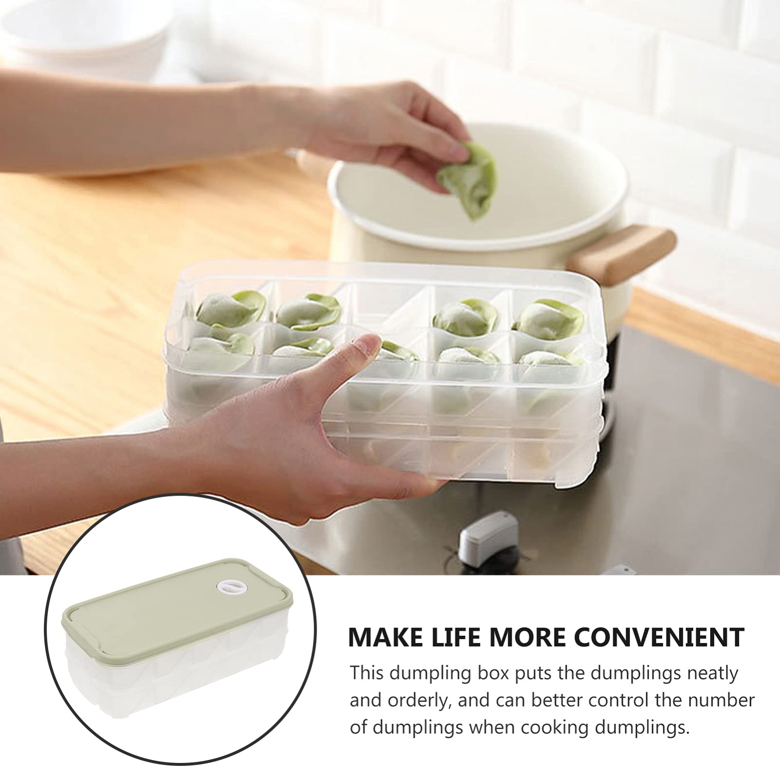 Hemoton 1-Piece Plastic Dumpling Storage Box - Vegetable Organizer, Food Storage Container for Fridge, Freezer & Travel - PP Material, Egg Keeper & Ravioli Tray for Fresh Food Preservation (Perfect for Meal Prep, Leftovers & Refrigerator Organization)