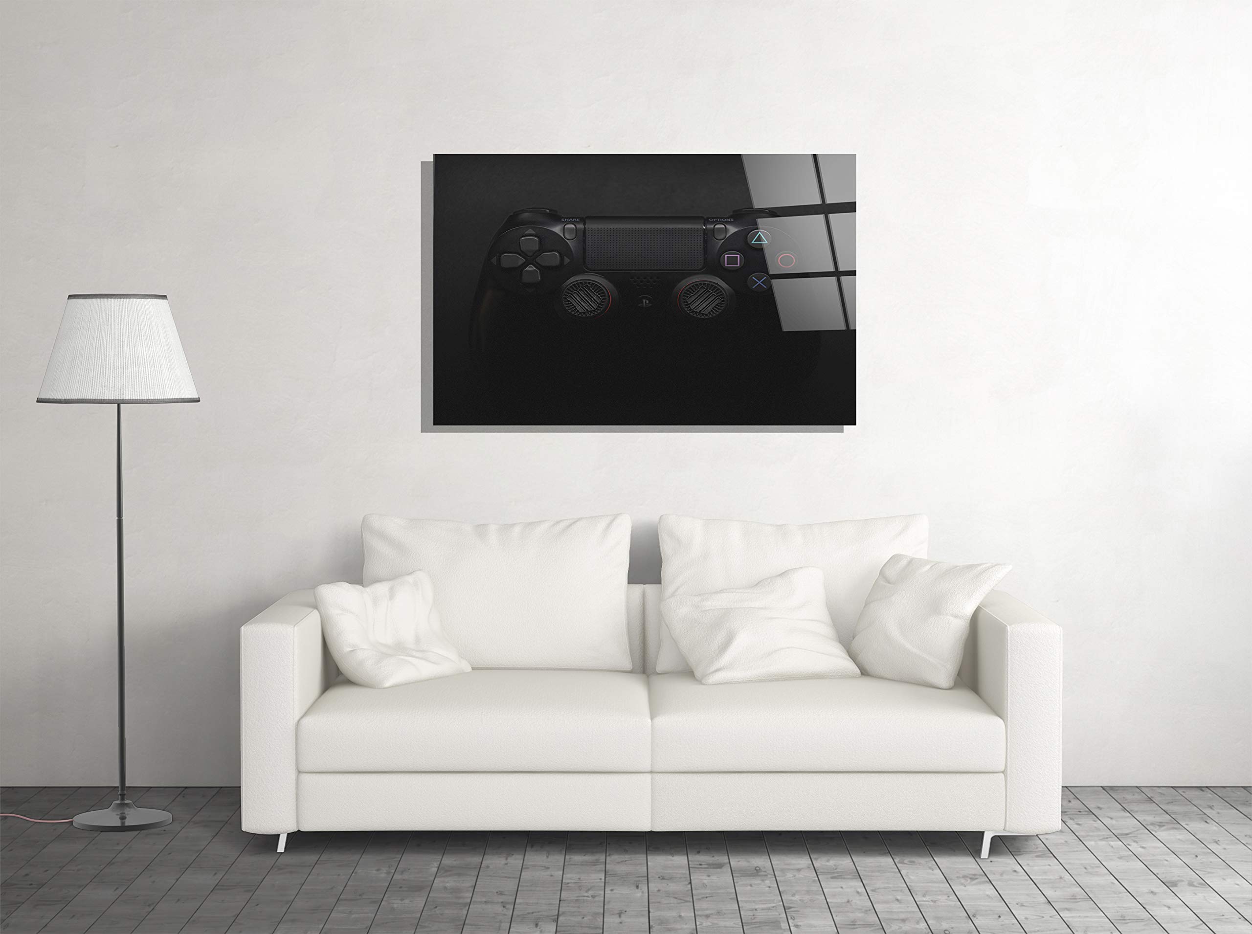 Premium Tempered Glass Video Game Controller Wall Art - Modern Home, Office & Hotel Decor - Unique Gift Idea for Gamers (24x36 Inches) - Perfect for Gaming Rooms, Man Caves & Entertainment Spaces