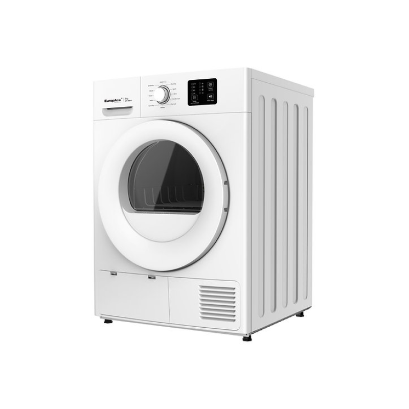 EuropAce EFW 9102Y 10kg Front Load Washer & EDY8801YWH Heat Pump Dryer Combo - Energy Efficient Laundry Set for Apartments & Small Homes