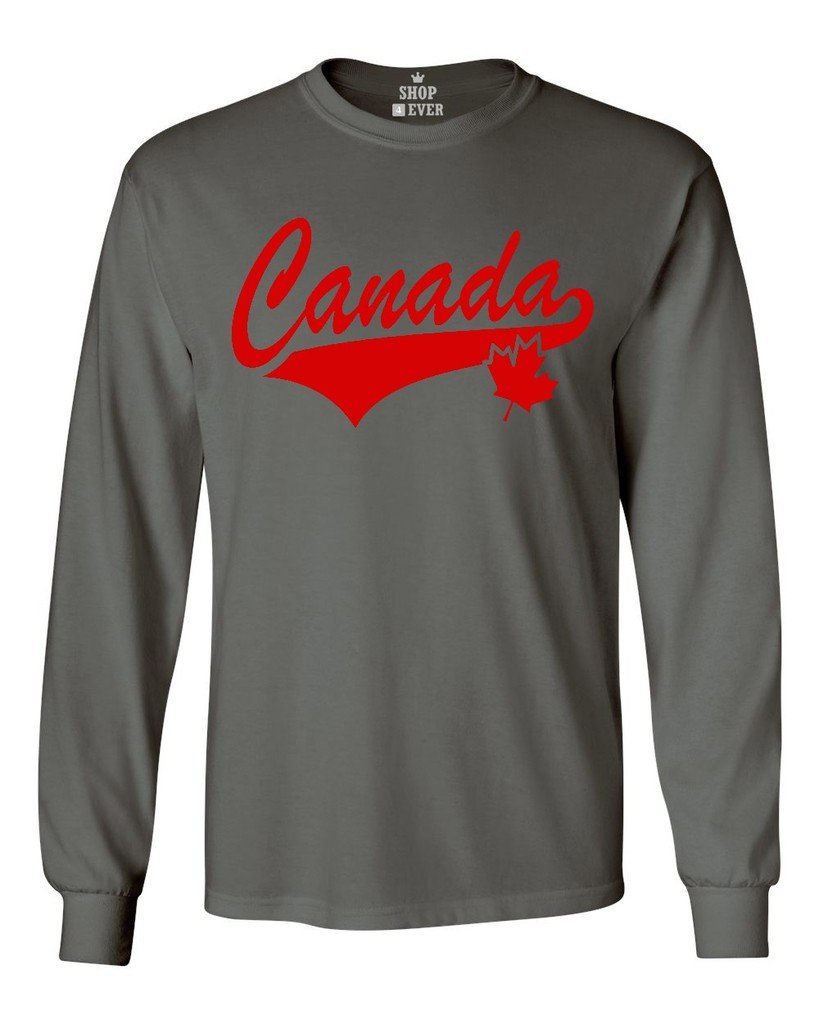 Canada Red Men's Long Sleeve Casual Shirt - Comfortable Cotton Button Down Top for Work, Outdoor & Everyday Wear