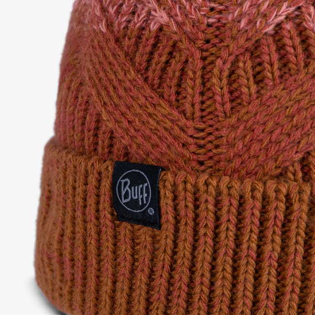 BUFF Knit Hat for Women - Soft Winter Beanie with Cinnamon Masha Design - Warm Fleece Lined Skull Cap for Outdoor Activities, Hiking, and Cold Weather Fashion