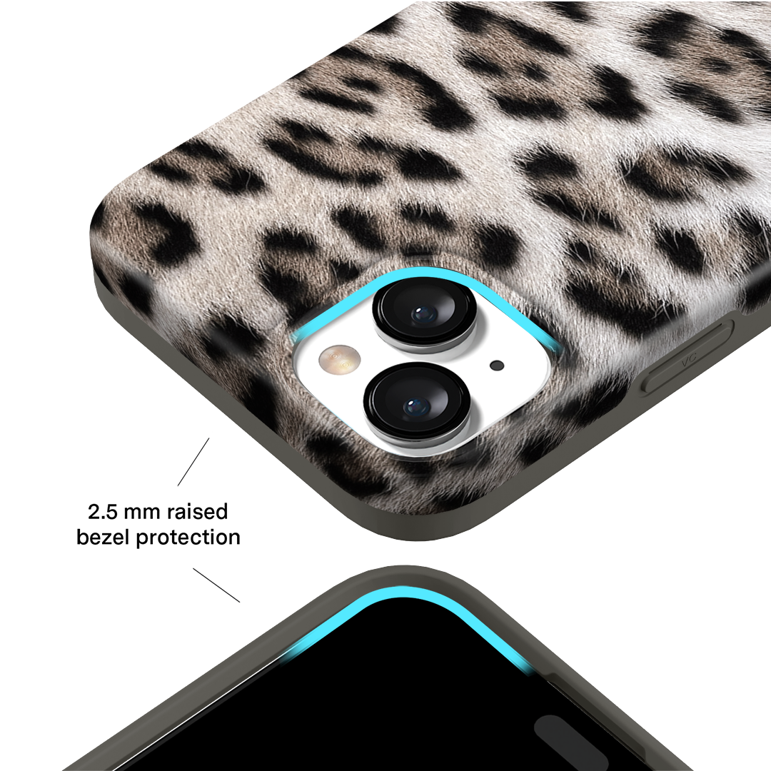 Arctic Leopard Print Shockproof iPhone Case - Slim Protective Cover for iPhone 12/13/14 Pro Max - Perfect for Outdoor Adventures & Daily Use