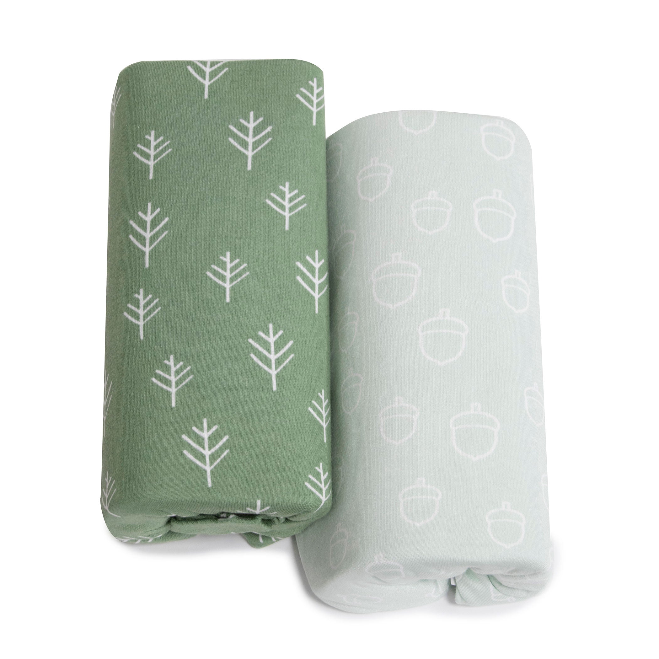 Nordic 2-Pack Jersey Cotton Fitted Sheets - Soft Breathable Crib Sheets for Baby (Avocado Green & Forest Green) - Perfect for Nursery, Daycare & Travel Cribs
