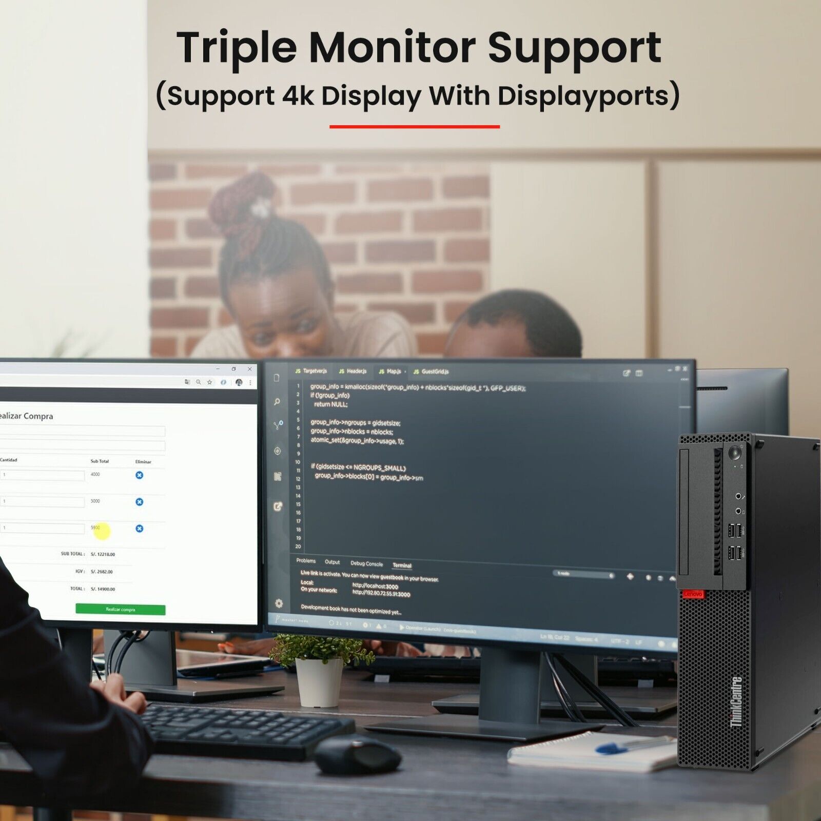 Lenovo ThinkCentre M720s Small Form Factor Desktop PC - Intel Core i5-8500 8th Gen 3.0GHz, 16GB RAM, 256GB SSD, Windows 11 Pro | Certified Refurbished with 1-Year Warranty | Ideal for Home Office, Business Workstations & Remote Work