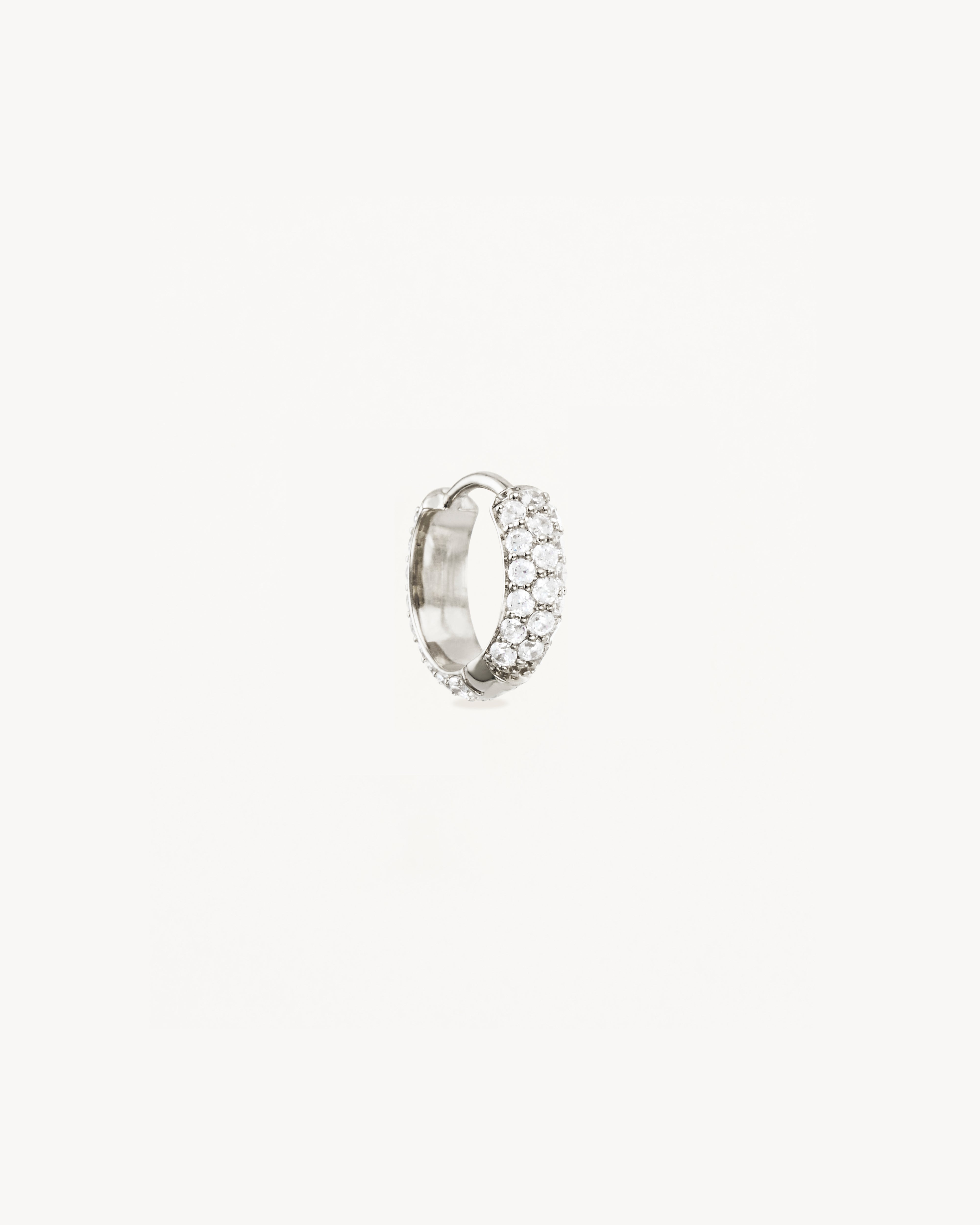 14K Solid White Gold Light Catcher Lab Grown Diamond Hoop Earrings for Women - Perfect for Weddings, Parties & Everyday Elegance