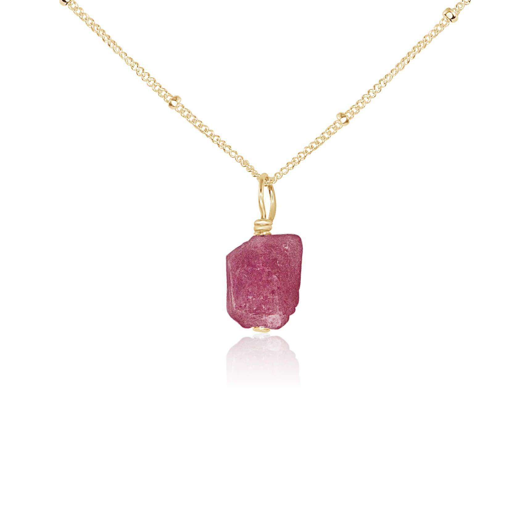 Natural Raw Pink Tourmaline Pendant Necklace - Dainty Gemstone Jewelry for Women, Gift for Her, Perfect for Everyday Wear & Special Occasions
