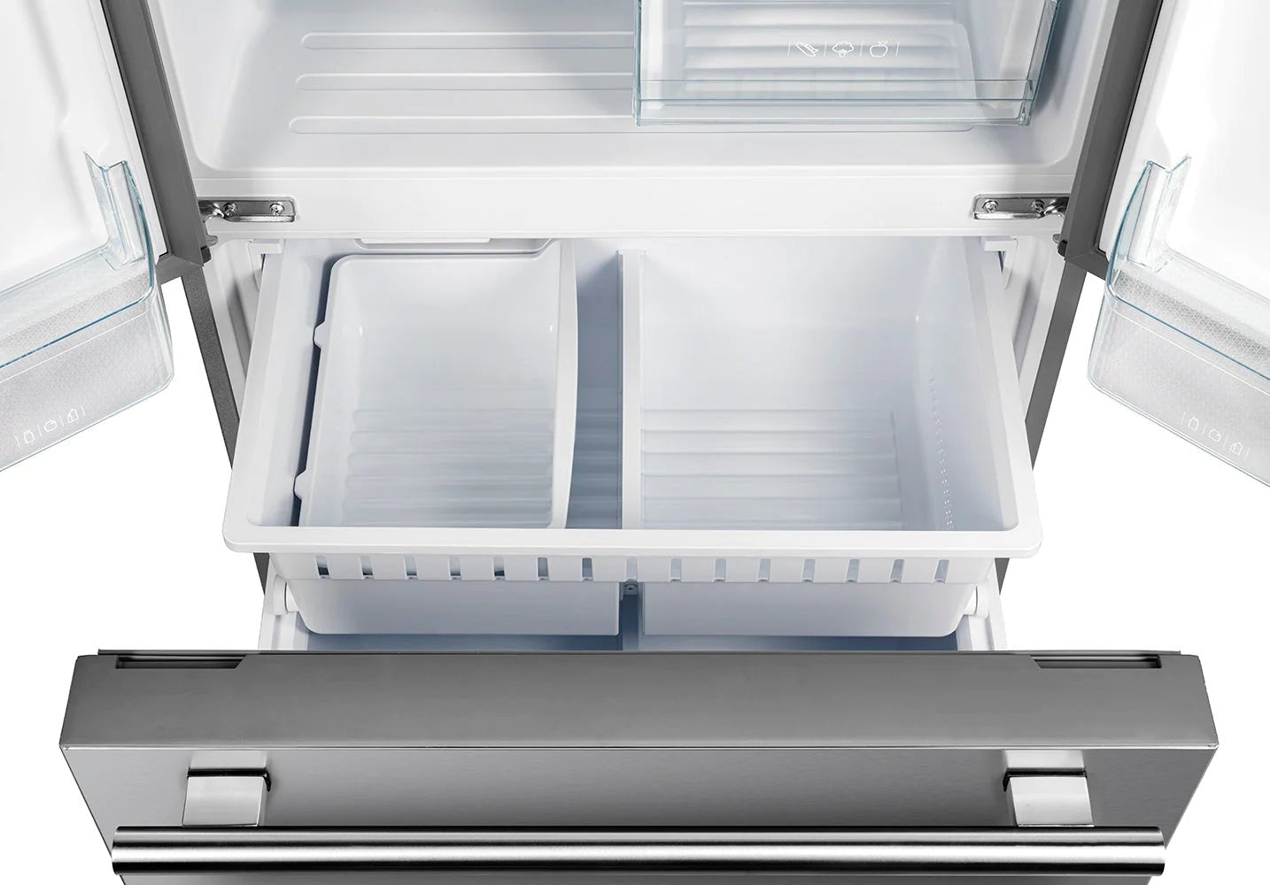 Forno Gallipoli 31 Inch French Door Refrigerator with Built-In Ice Maker - Energy Efficient, Stainless Steel Fridge for Modern Kitchen (Model FFFFD1974 35SG) - Perfect for Family Homes and Entertaining
