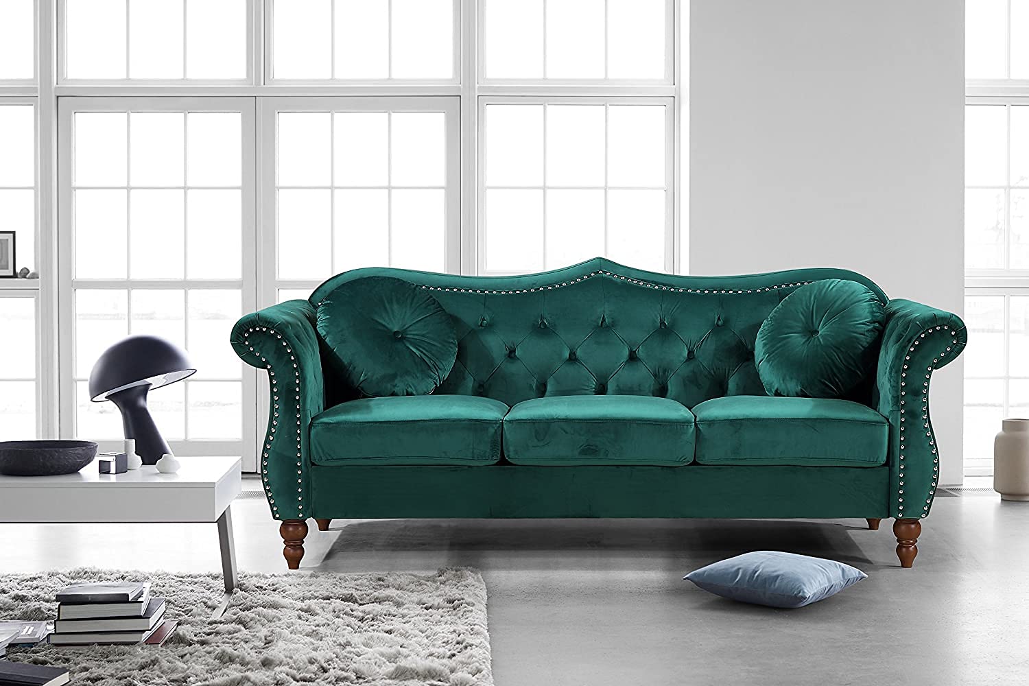 Anna1 Chesterfield Velvet Sofa for Living Room - 79.5