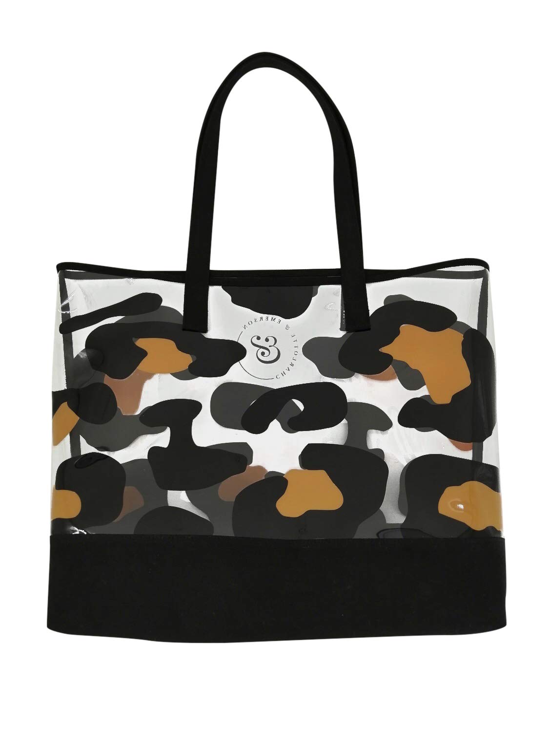 Charlotte & Emerson Stylish Leopard Print Canvas Tote Bag - Travel, Shopping & Beach Organizer for Women | Perfect for Vacation, Gym & Daily Use