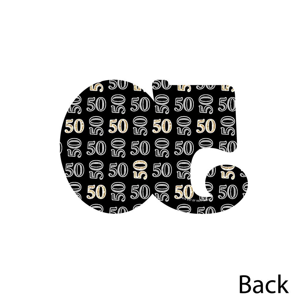 Big Dot of Happiness Adult 50th Birthday Party Decorations Kit - 20-Piece Gold DIY Party Supplies Set for Milestone Celebrations, Anniversaries & Special Occasions