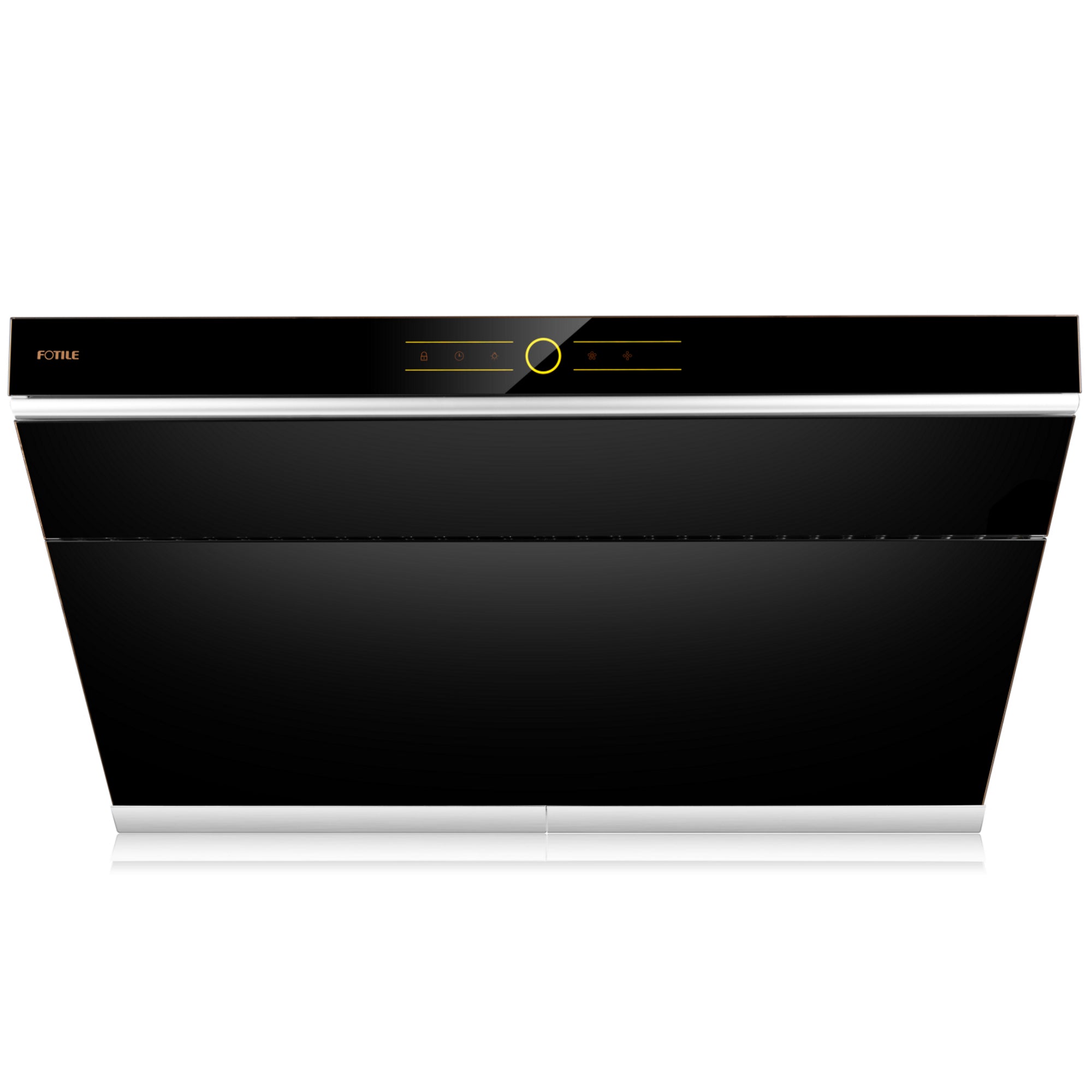 Fotile JQG9001 36-Inch 850 CFM Wall Mount Range Hood with Touchscreen - Onyx Black Tempered Glass Slant Vent for Modern Kitchens | Powerful Smoke & Odor Removal for Cooking, Grilling & Frying