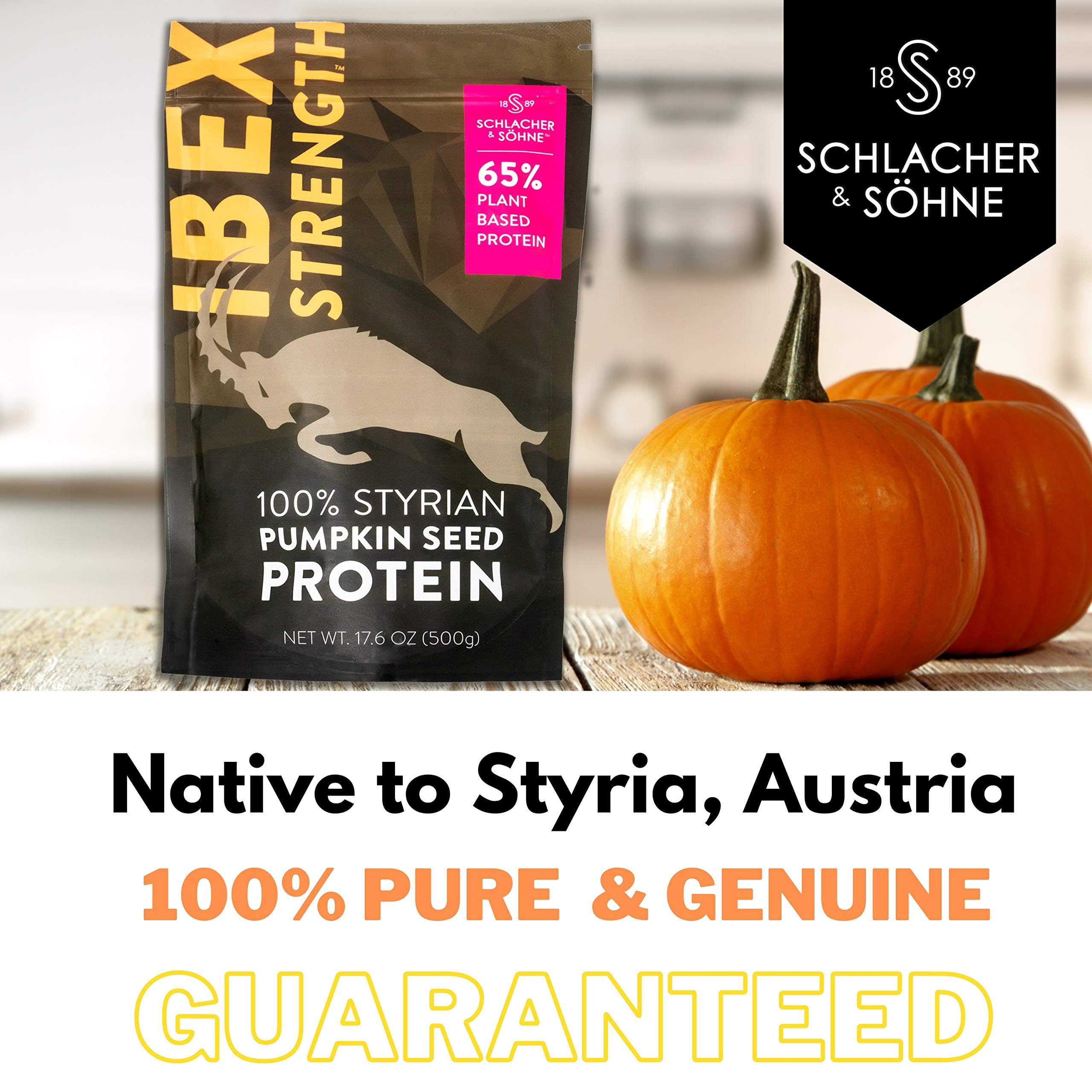 Schlacher & Söhne Organic Pumpkin Seed Protein Powder 17.6oz | 100% Pure Plant-Based Vegan Protein | Non-GMO, Gluten-Free, No Additives | Supports Immune System & Digestion | Made in Austria | Perfect for Smoothies, Baking & Post-Workout Recovery